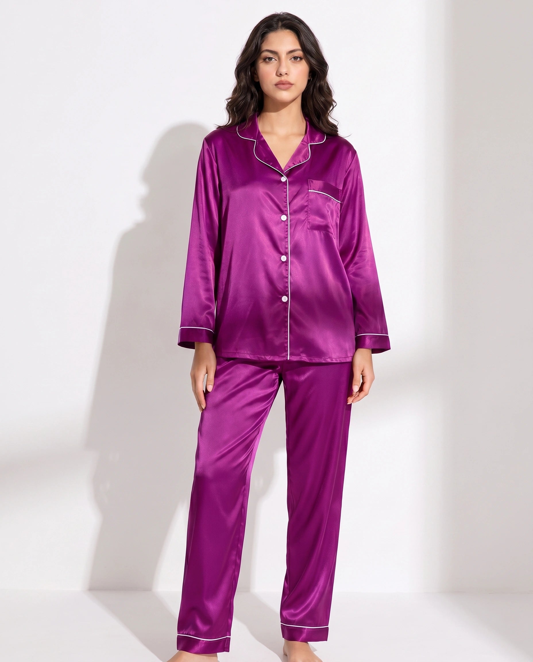 Milky 100% Silk Imported Pajama Suit