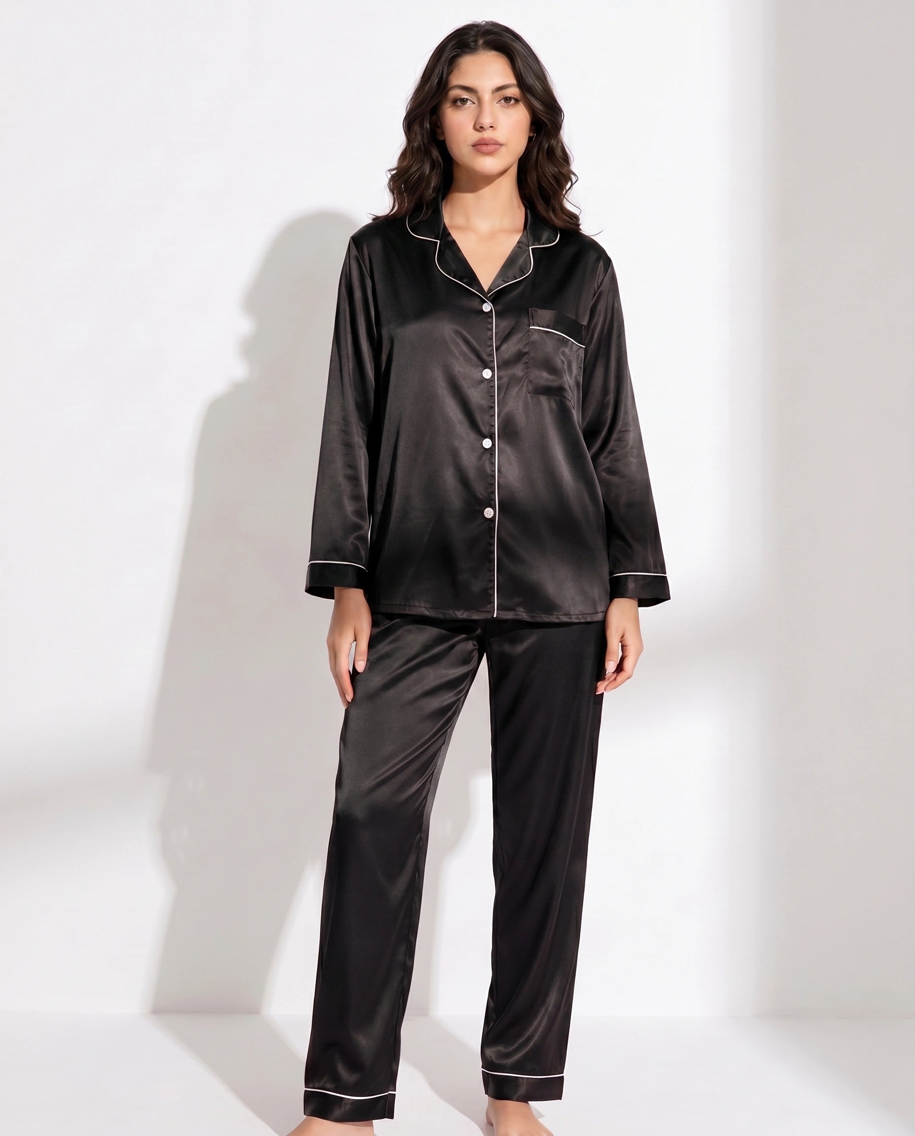 Milky 100% Silk Imported Pajama Suit