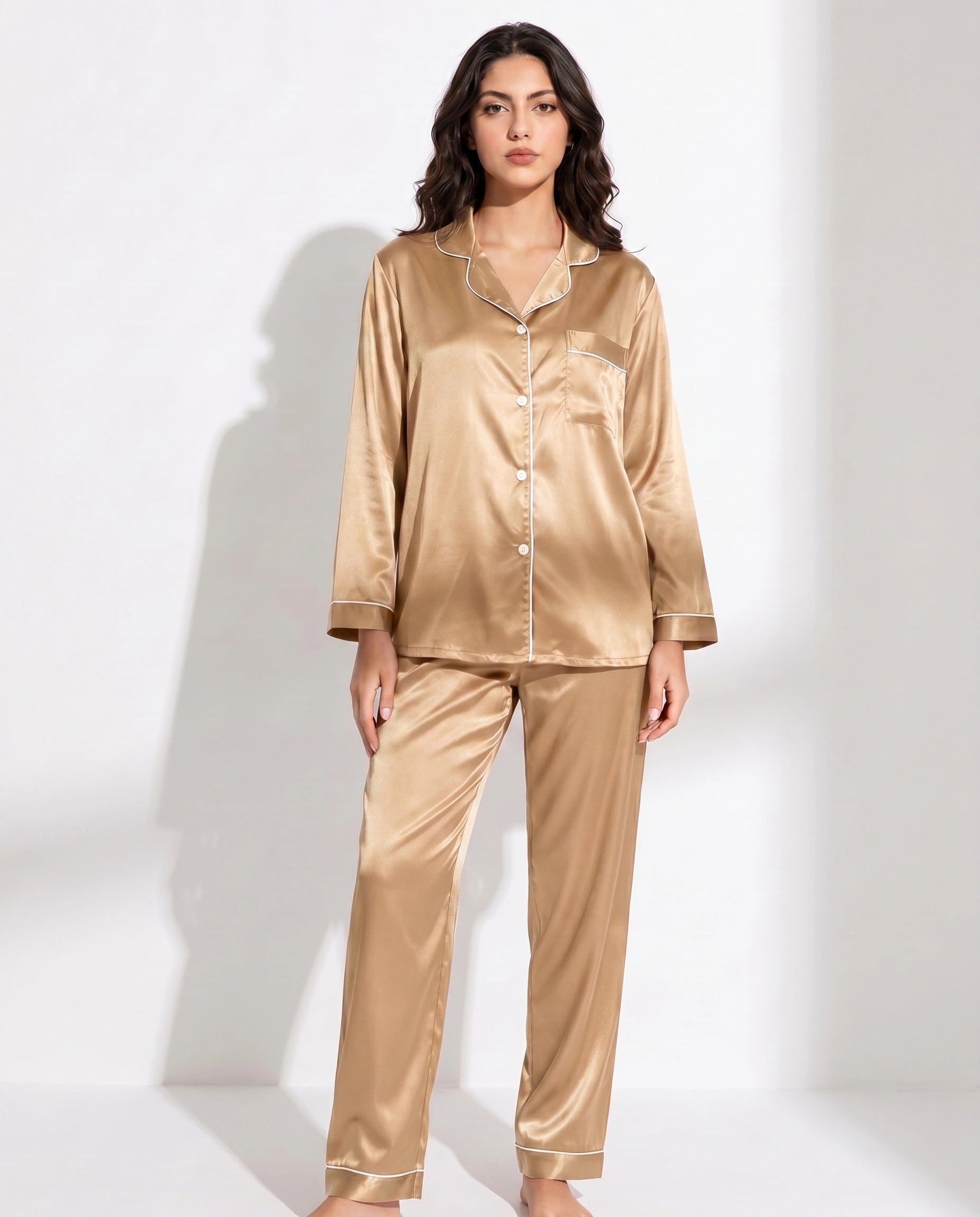 Milky 100% Silk Imported Pajama Suit