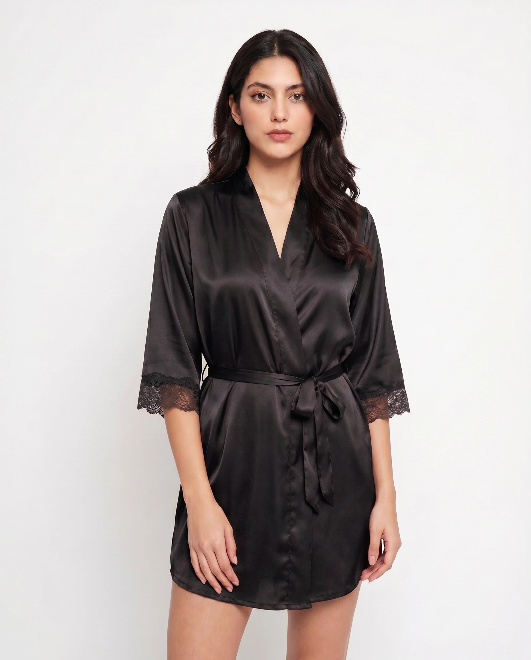 Allure - Silk Robe with Bra and Panty