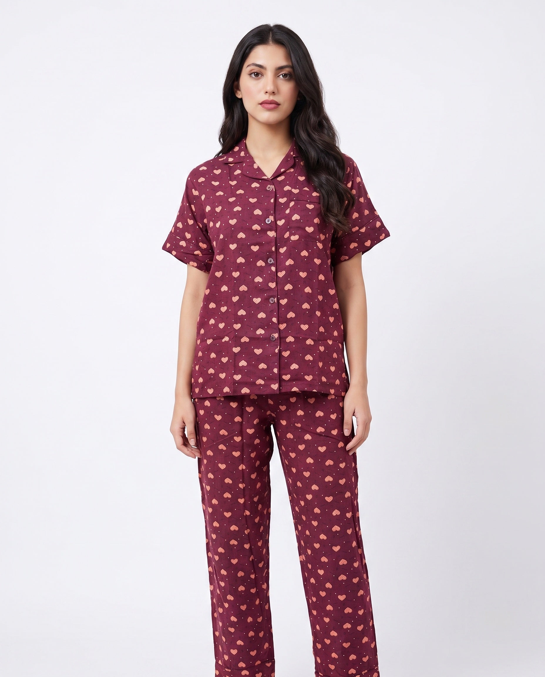 Linen Pajam Suit - Sweet Heart