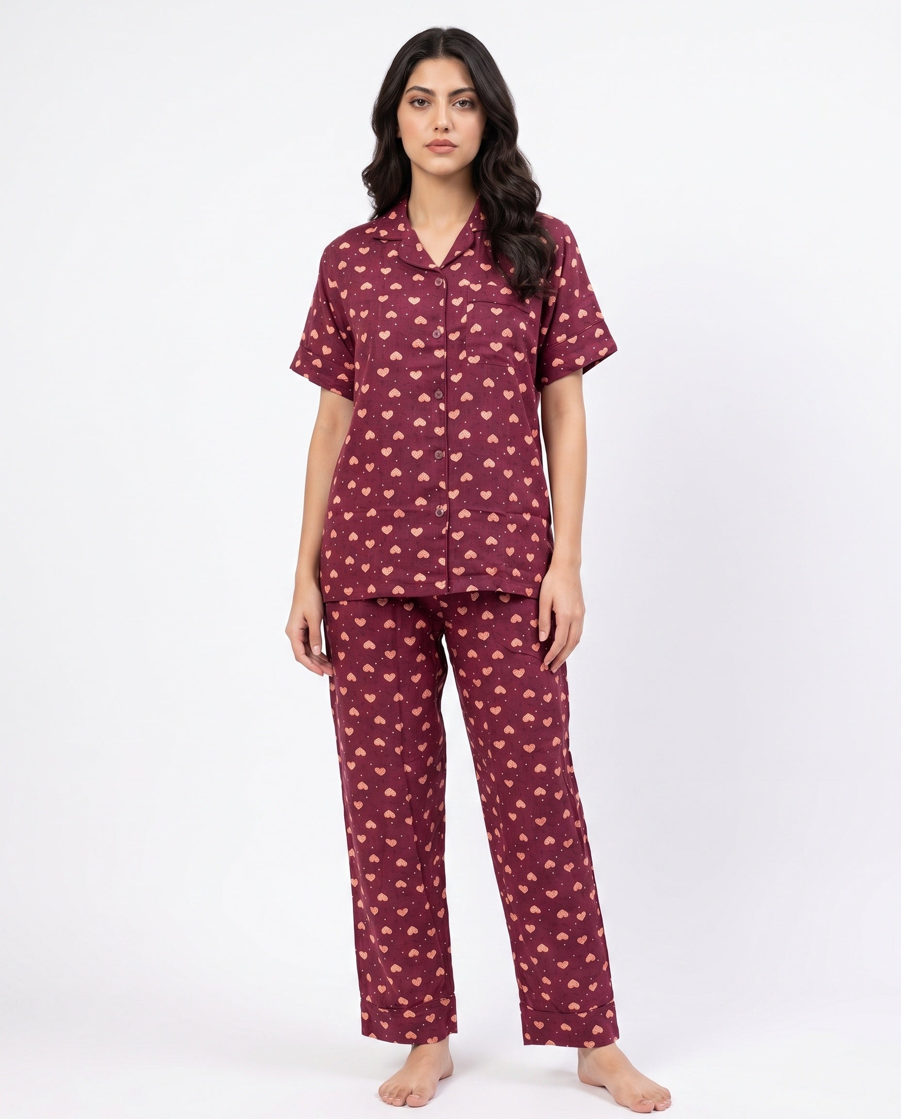 Linen Pajam Suit - Sweet Heart