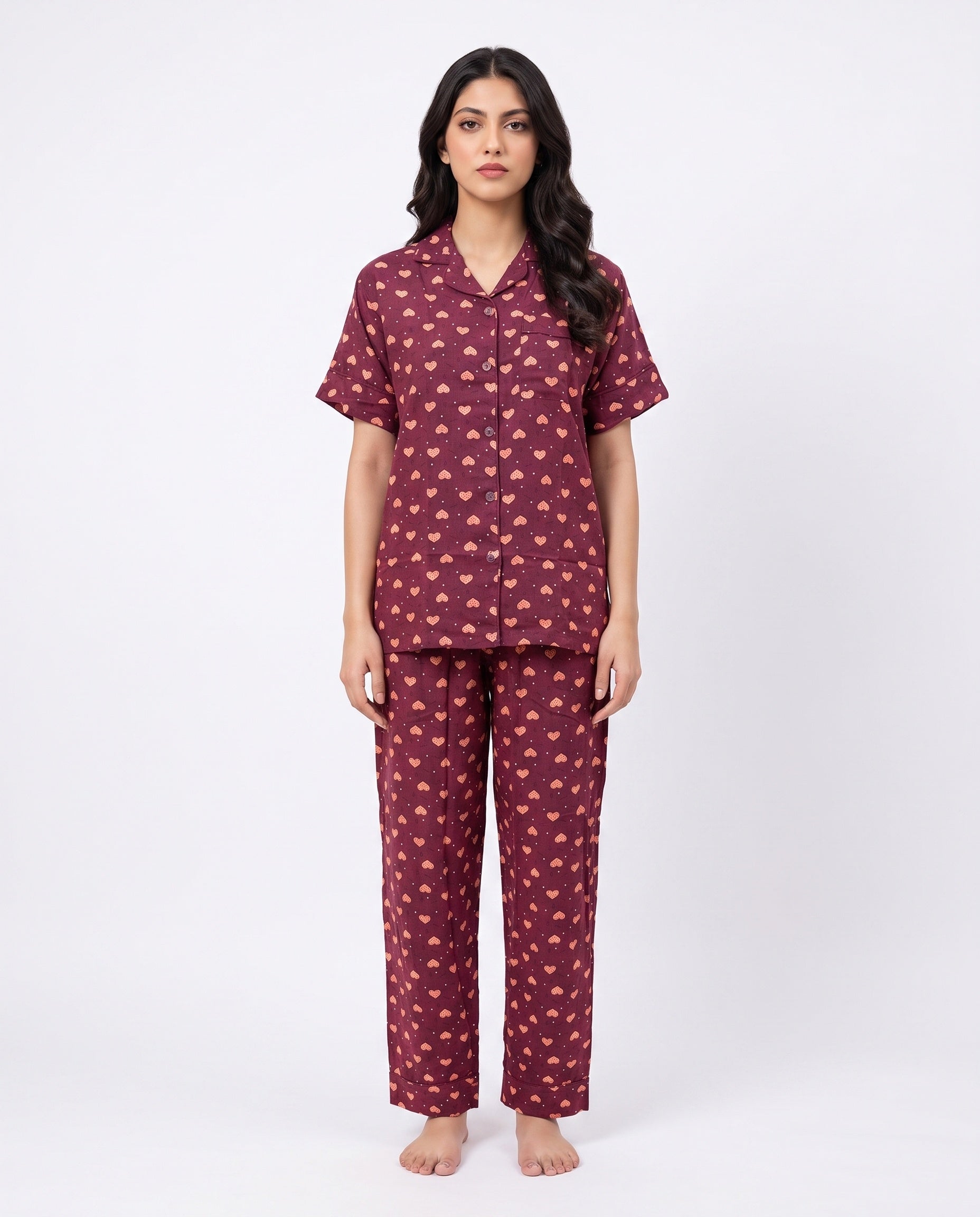 Linen Pajam Suit - Sweet Heart