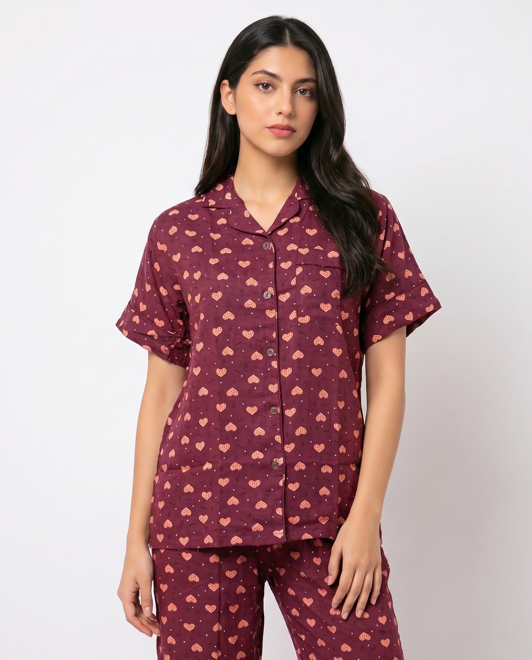 Linen Pajam Suit - Sweet Heart