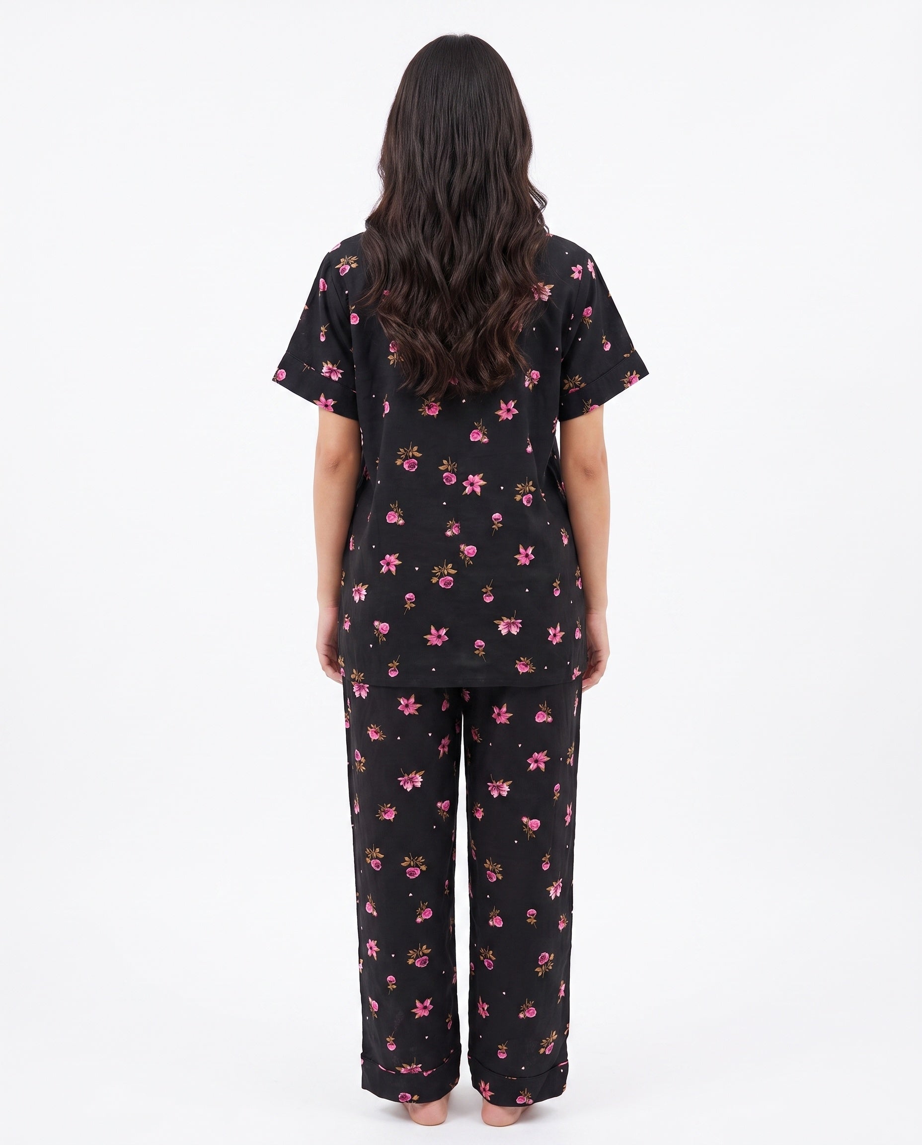 Linen Pajama Suit - Floral Dusk