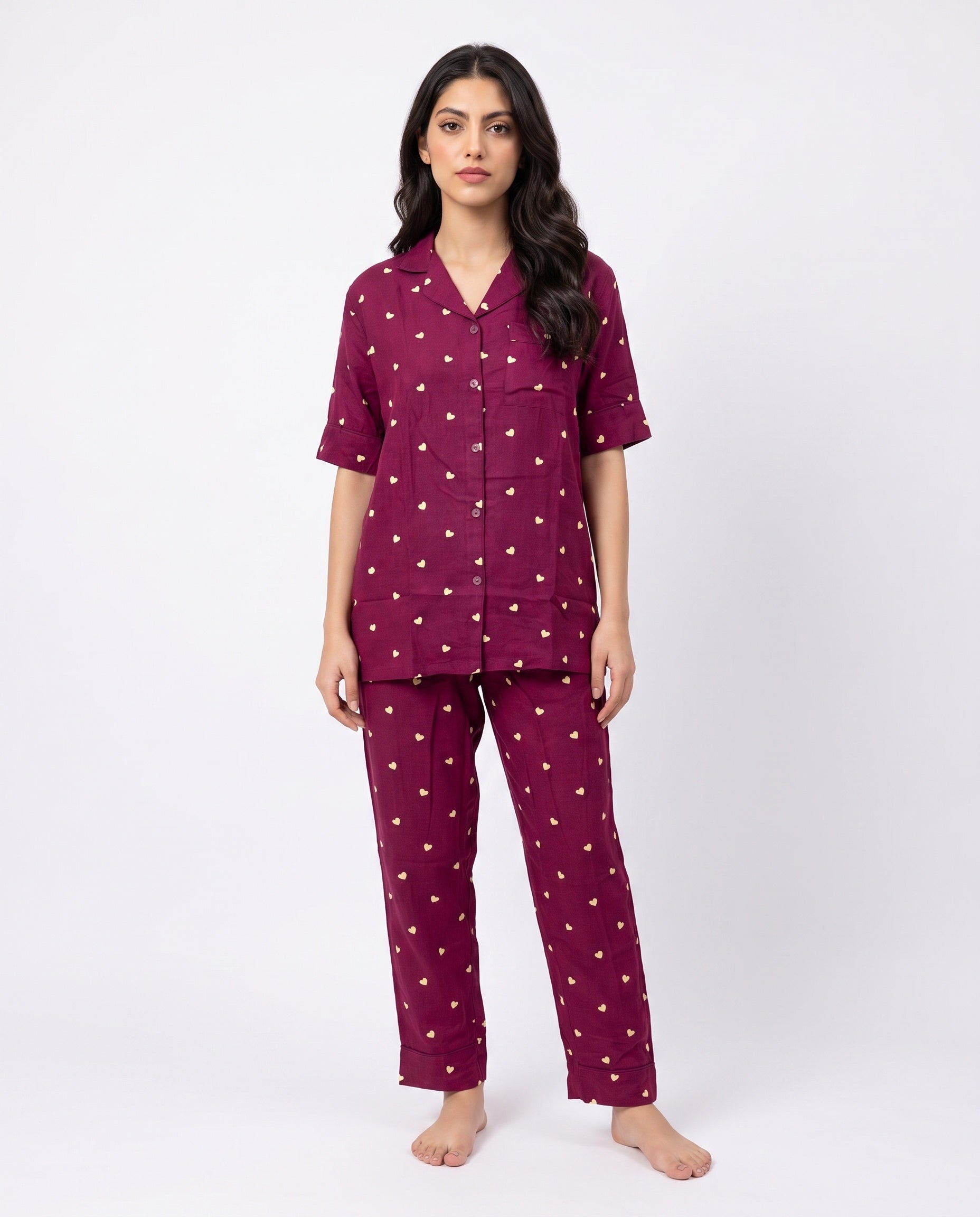 Linen Pajama suit - Plum Heart