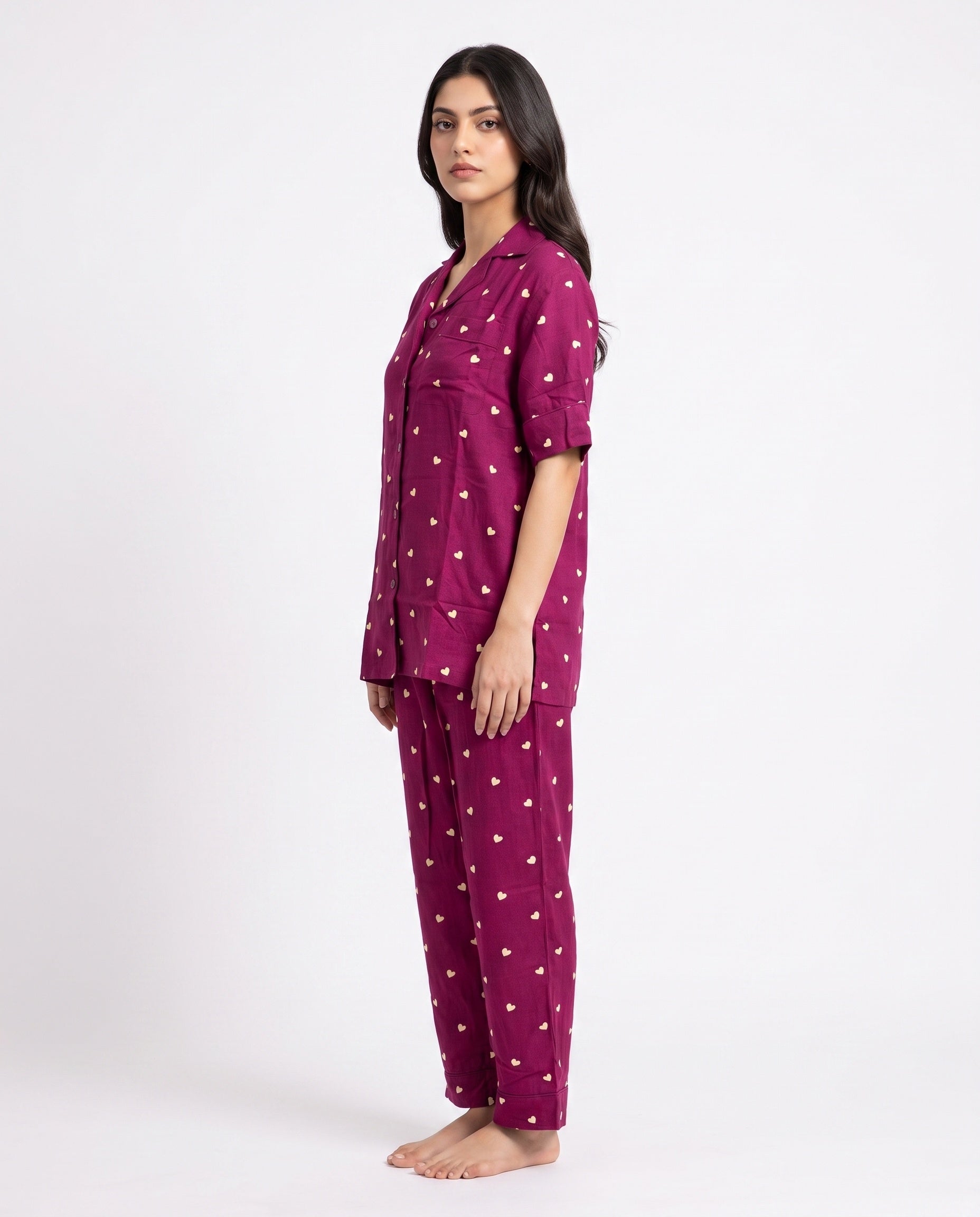 Linen Pajama suit - Plum Heart