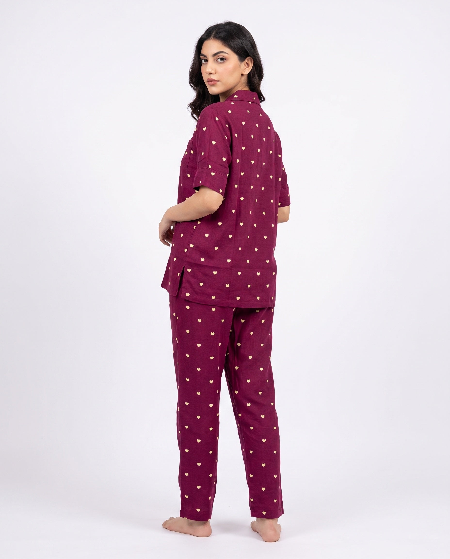 Linen Pajama suit - Plum Heart