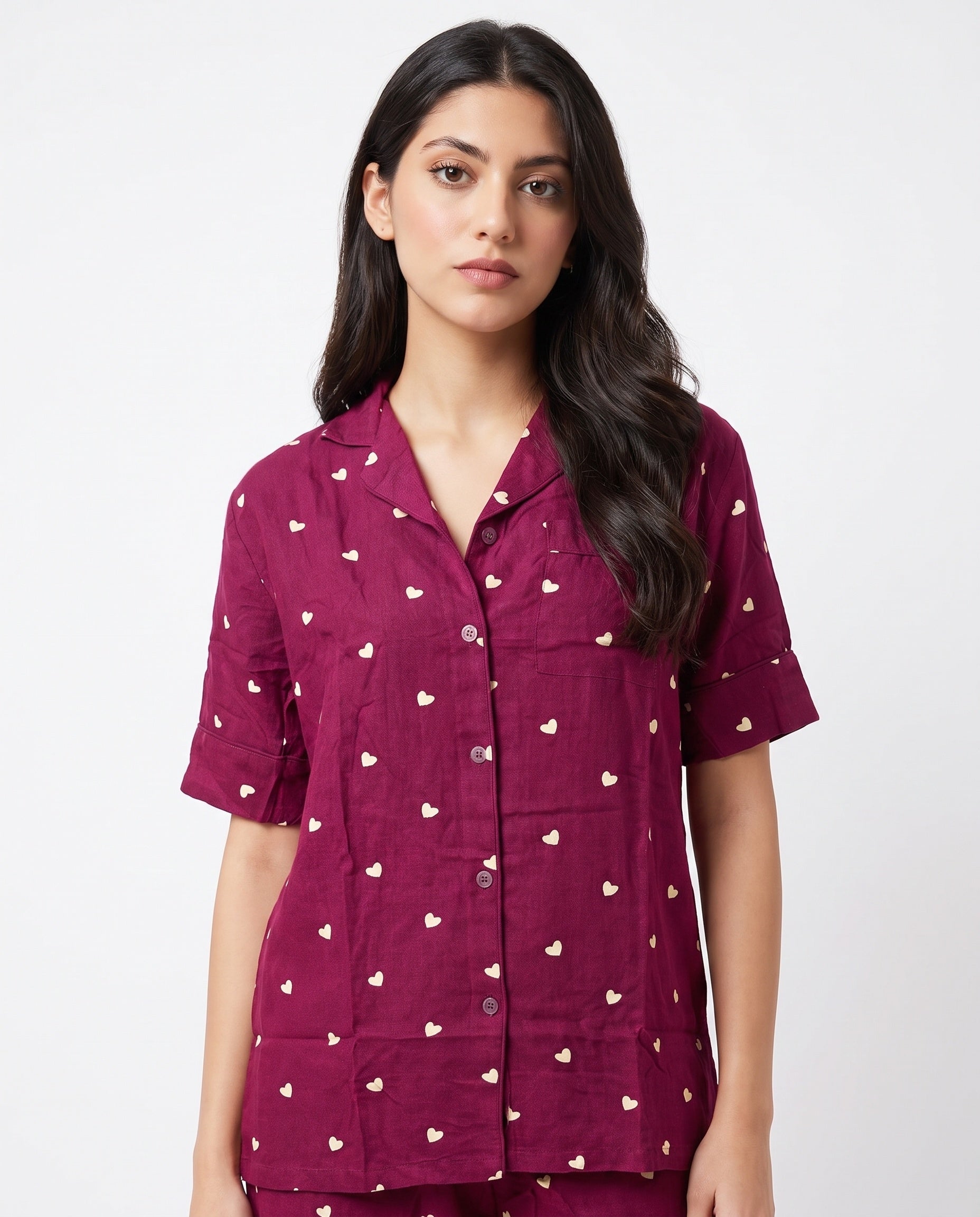 Linen Pajama suit - Plum Heart