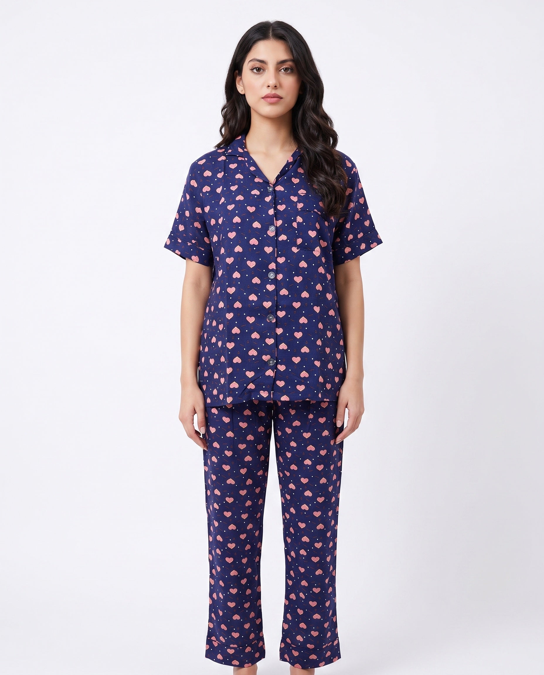 Linen Pajama Suit - Juicy Heart