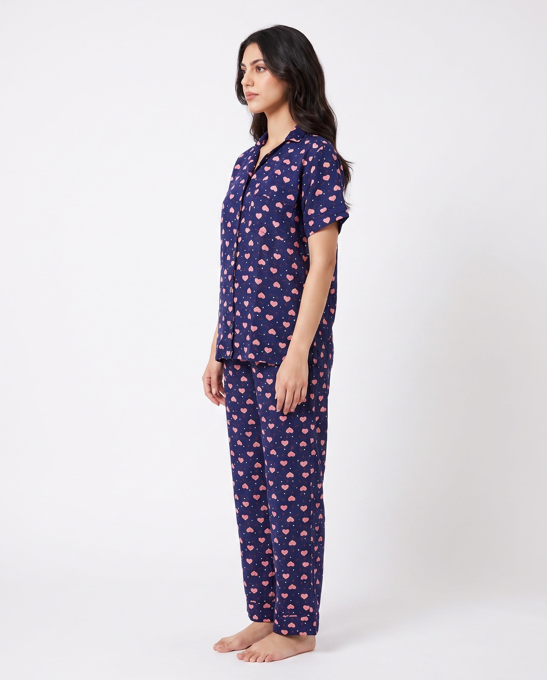 Linen Pajama Suit - Juicy Heart