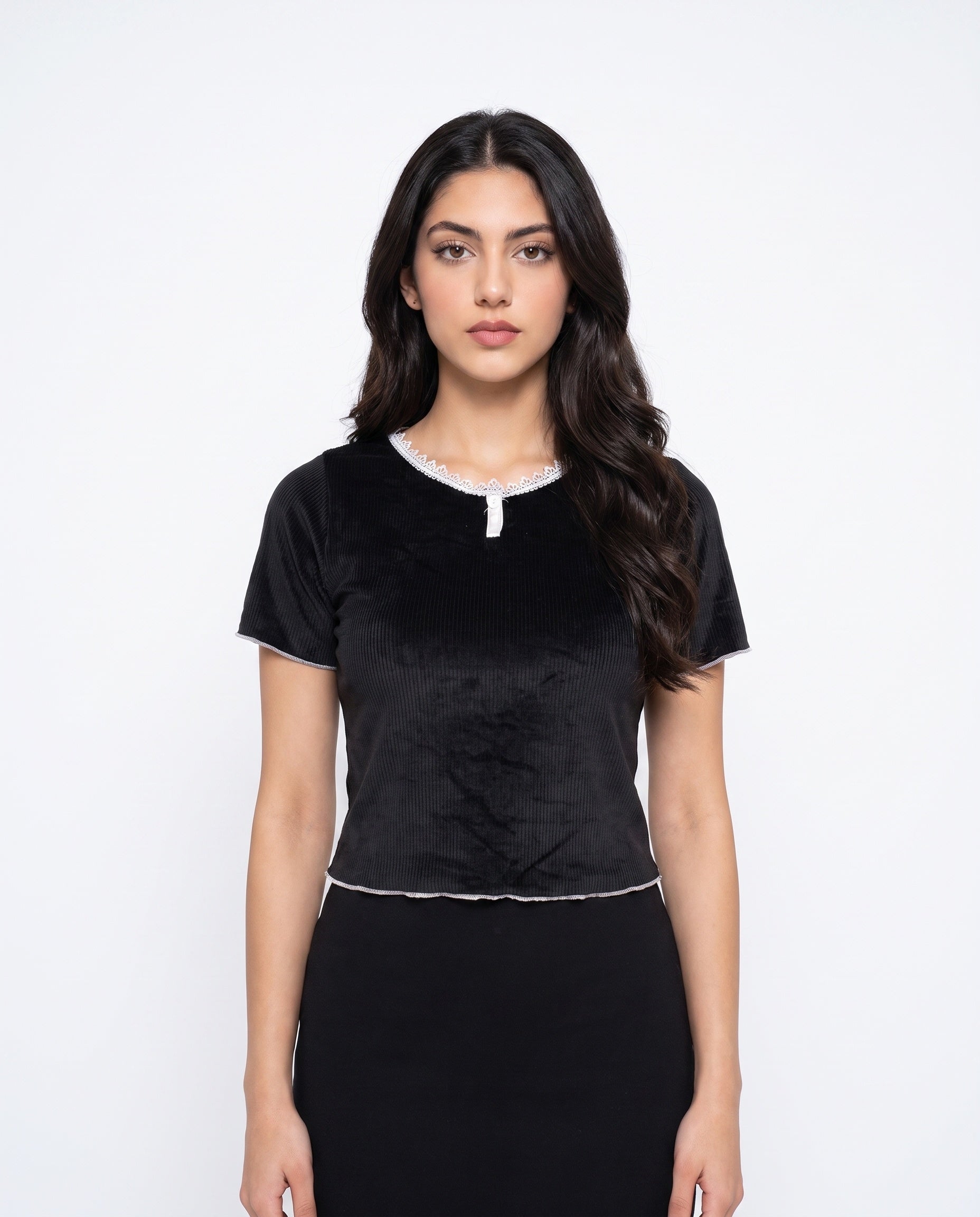 Textured Velvet Crop Top - Classic Lounge