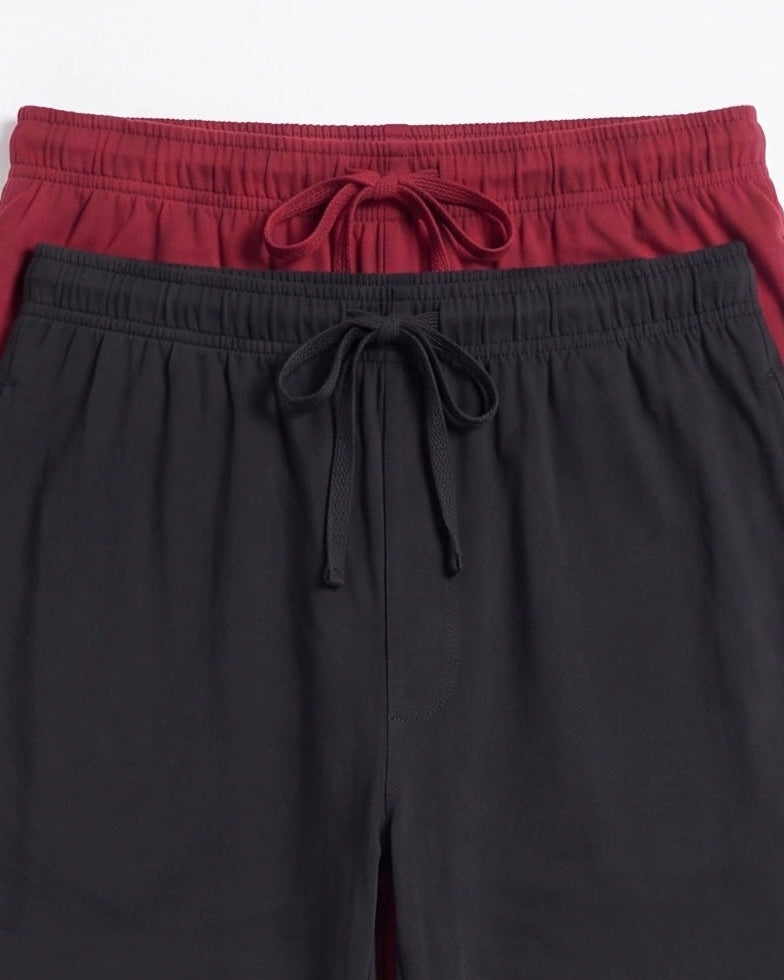 Pack of 2 Trousers - Comfy Sleep - Black & Maroon