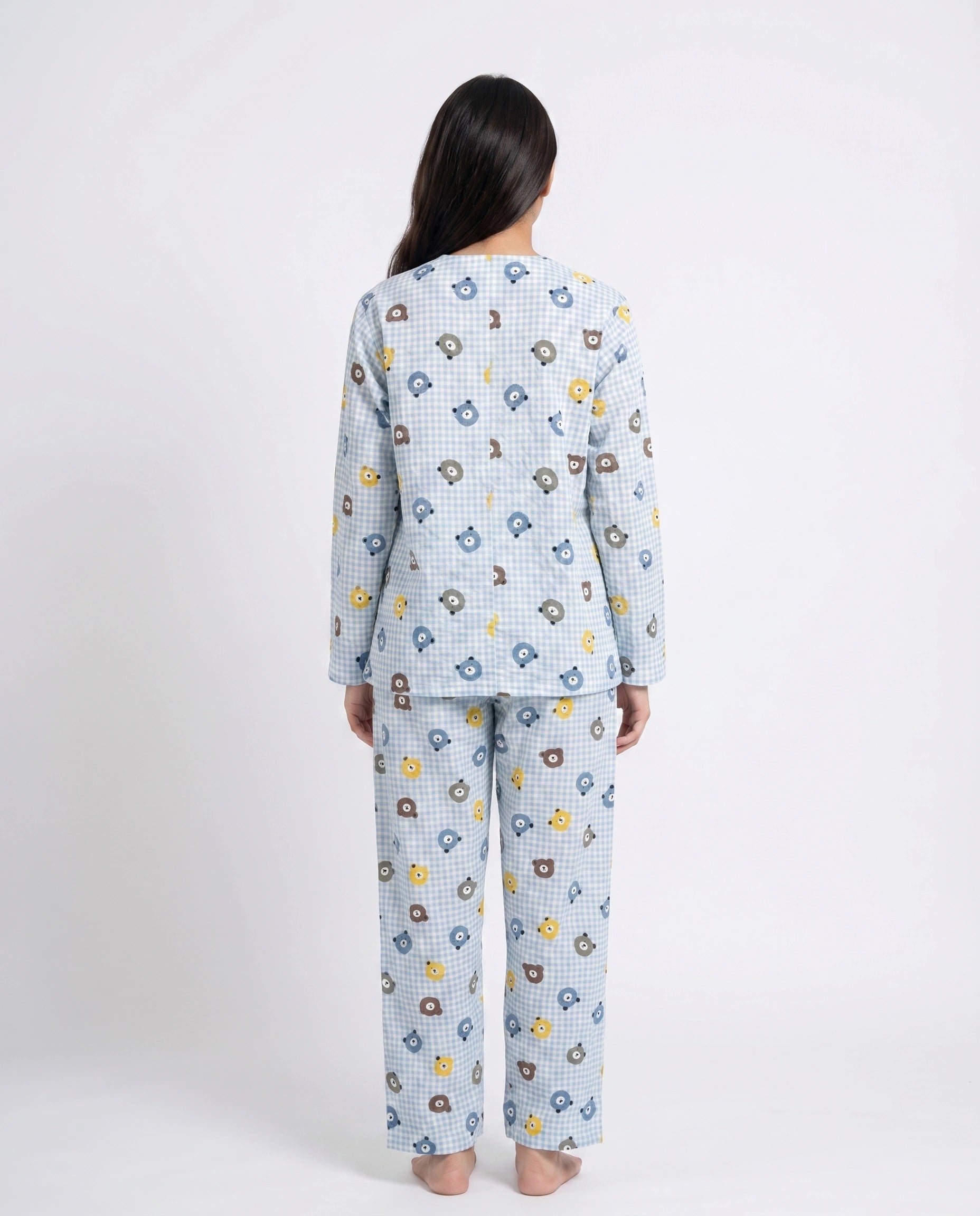 Summer Crinkled Pajama Suit - Blue Bear
