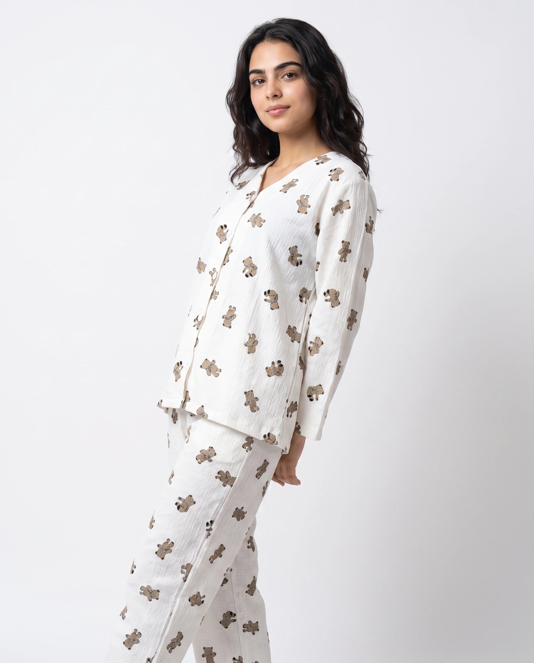 Summer Crinkled Pajama Suit - Little Teddy
