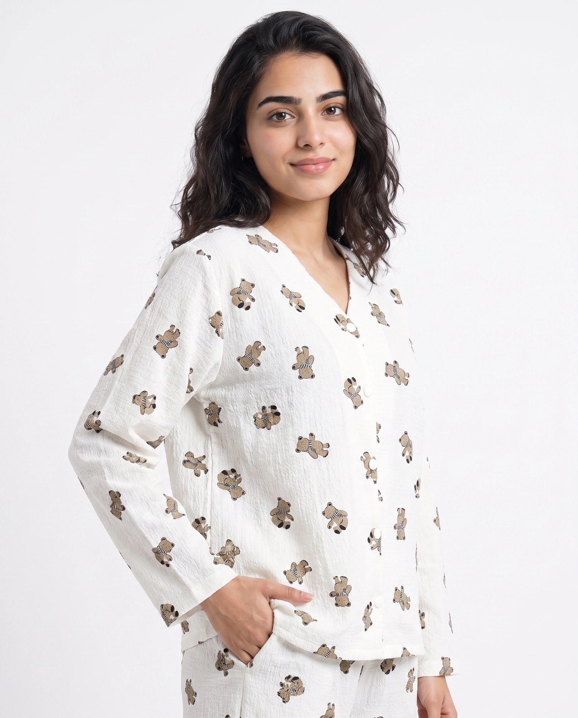 Summer Crinkled Pajama Suit - Little Teddy