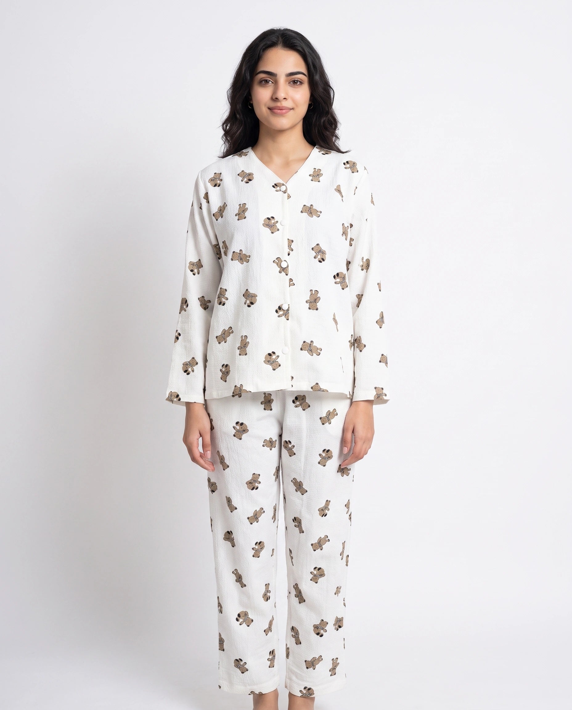 Summer Crinkled Pajama Suit - Little Teddy