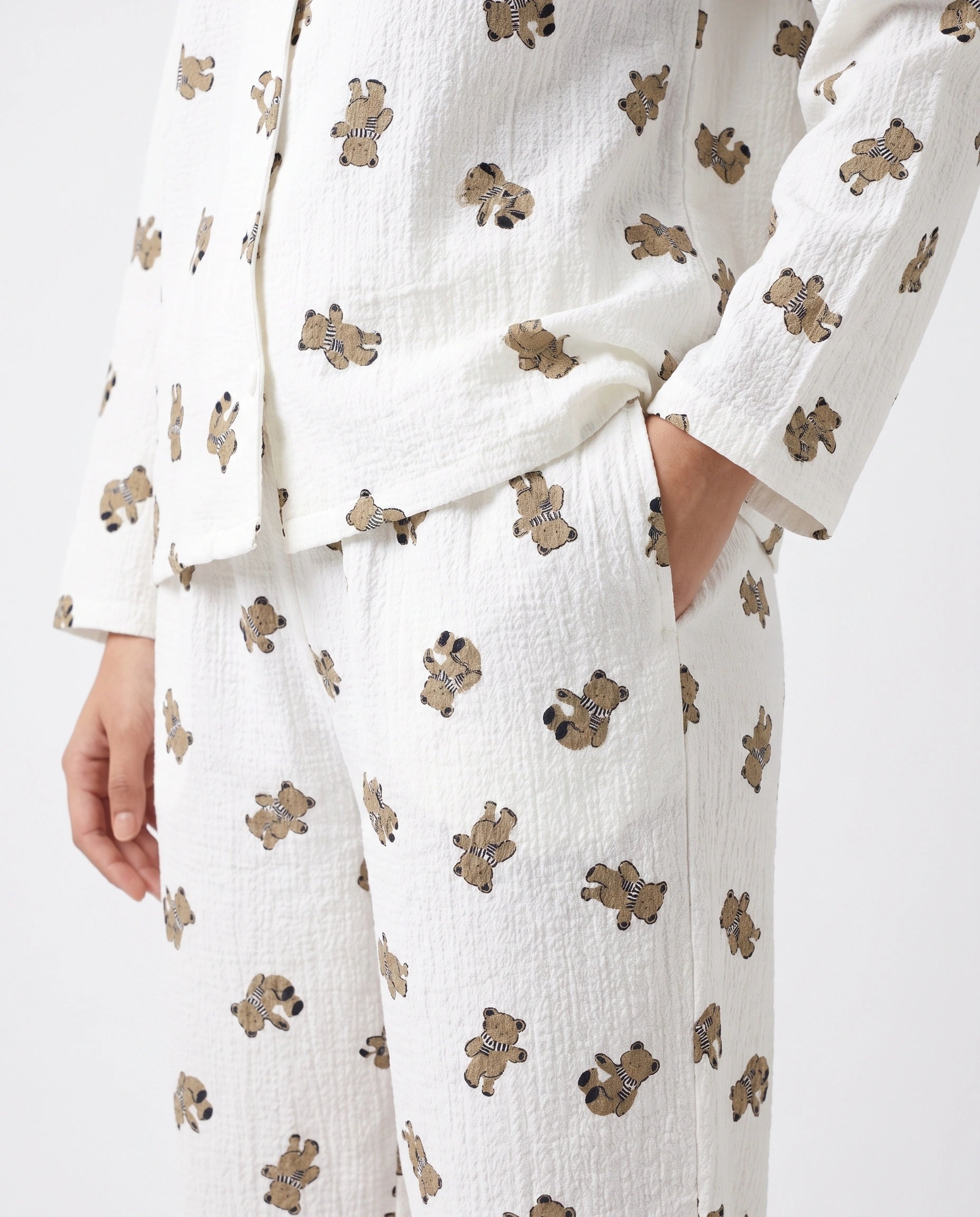 Summer Crinkled Pajama Suit - Little Teddy