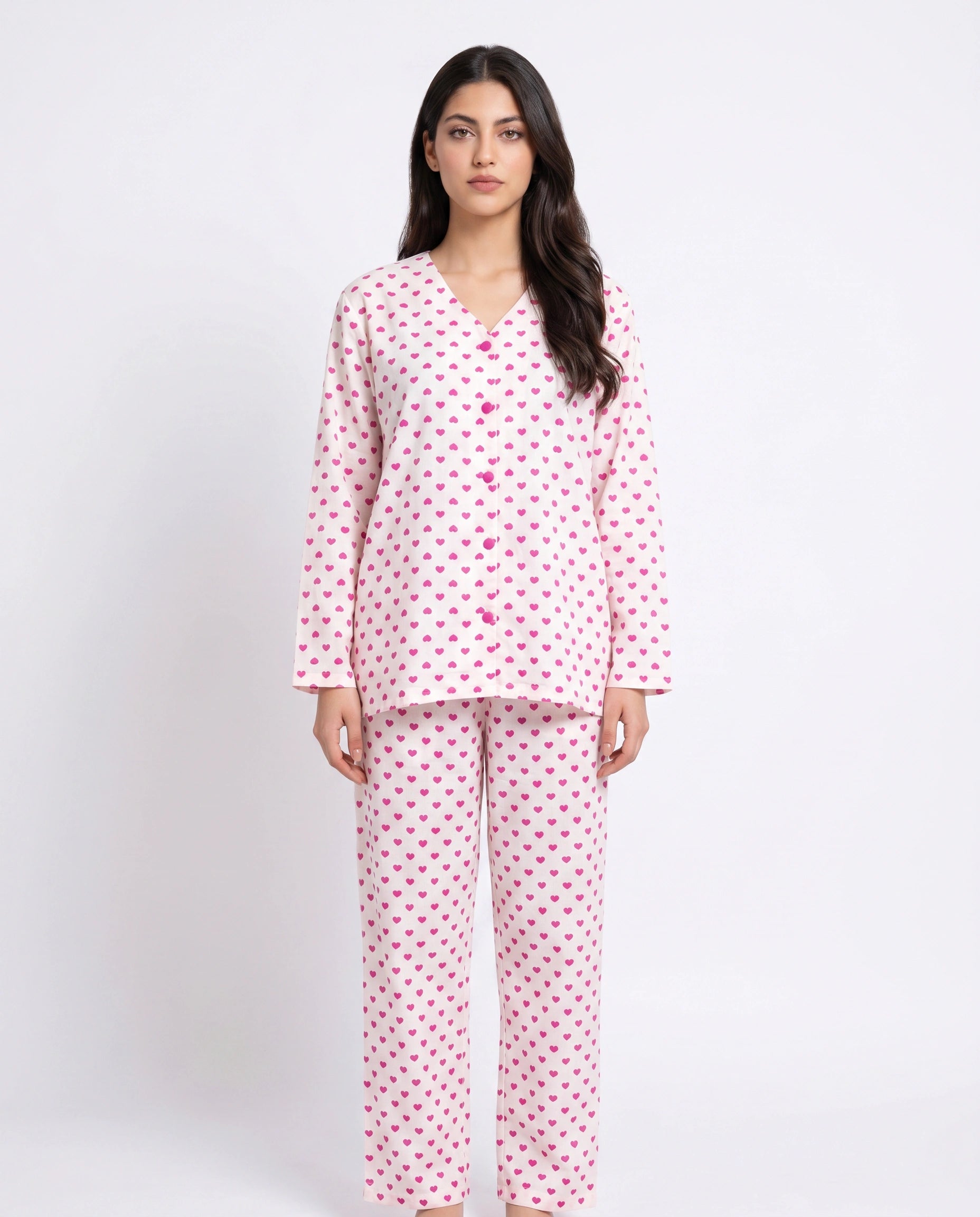 Summer Crinkled Pajama Suit - Love Checks