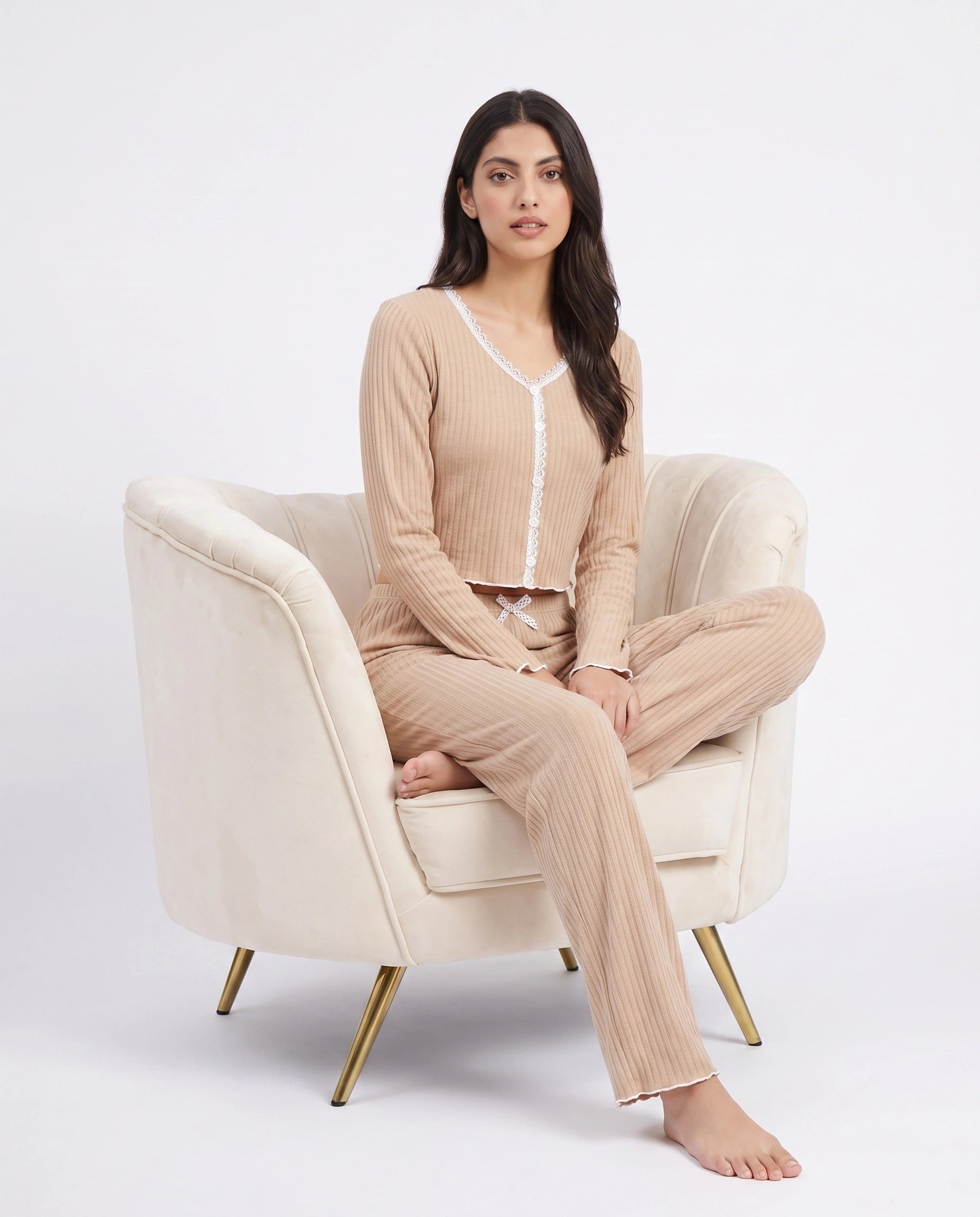 Cotton PJ Set - Midnight Comfort - Beige