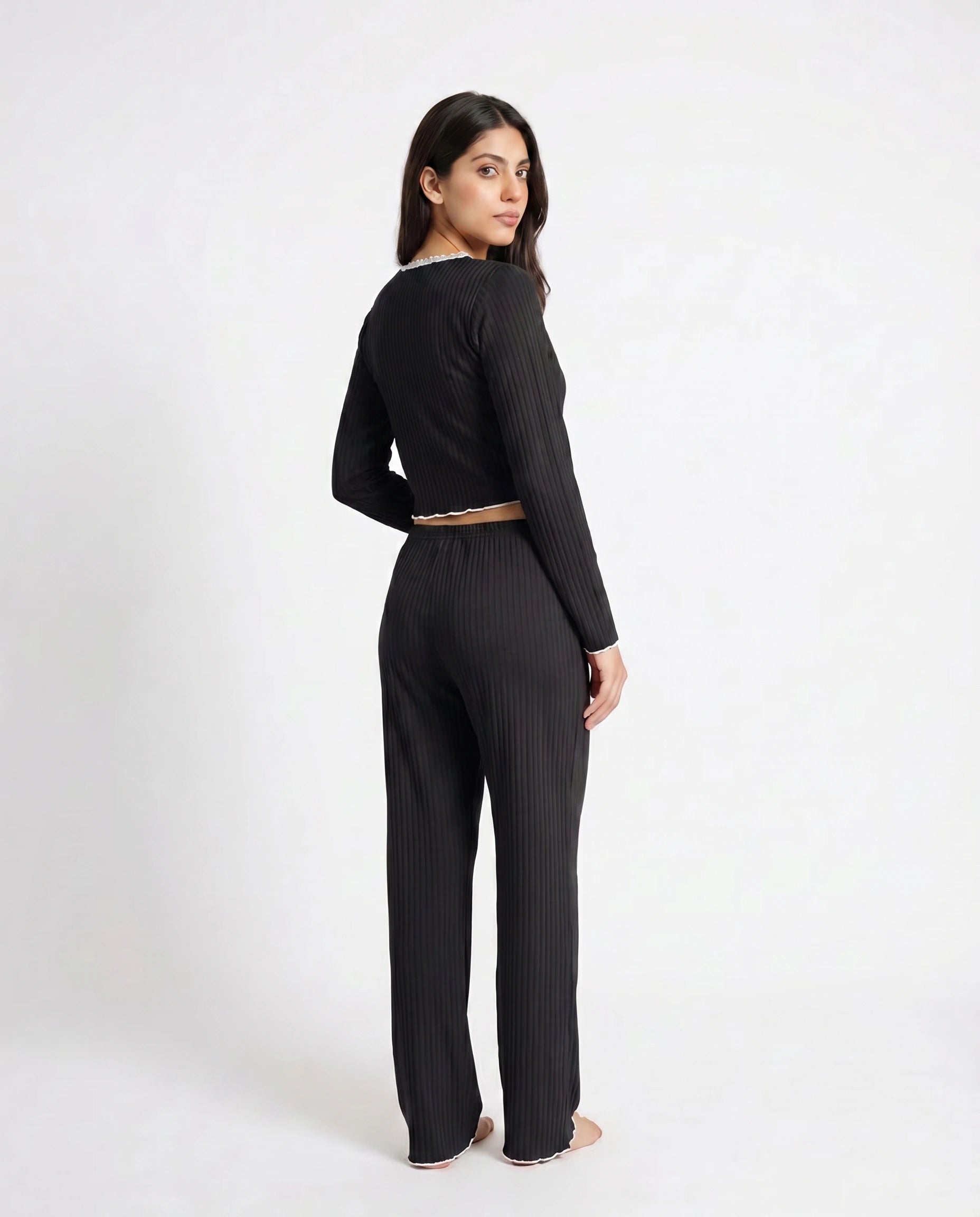 Cotton PJ Set - Midnight Comfort - Black