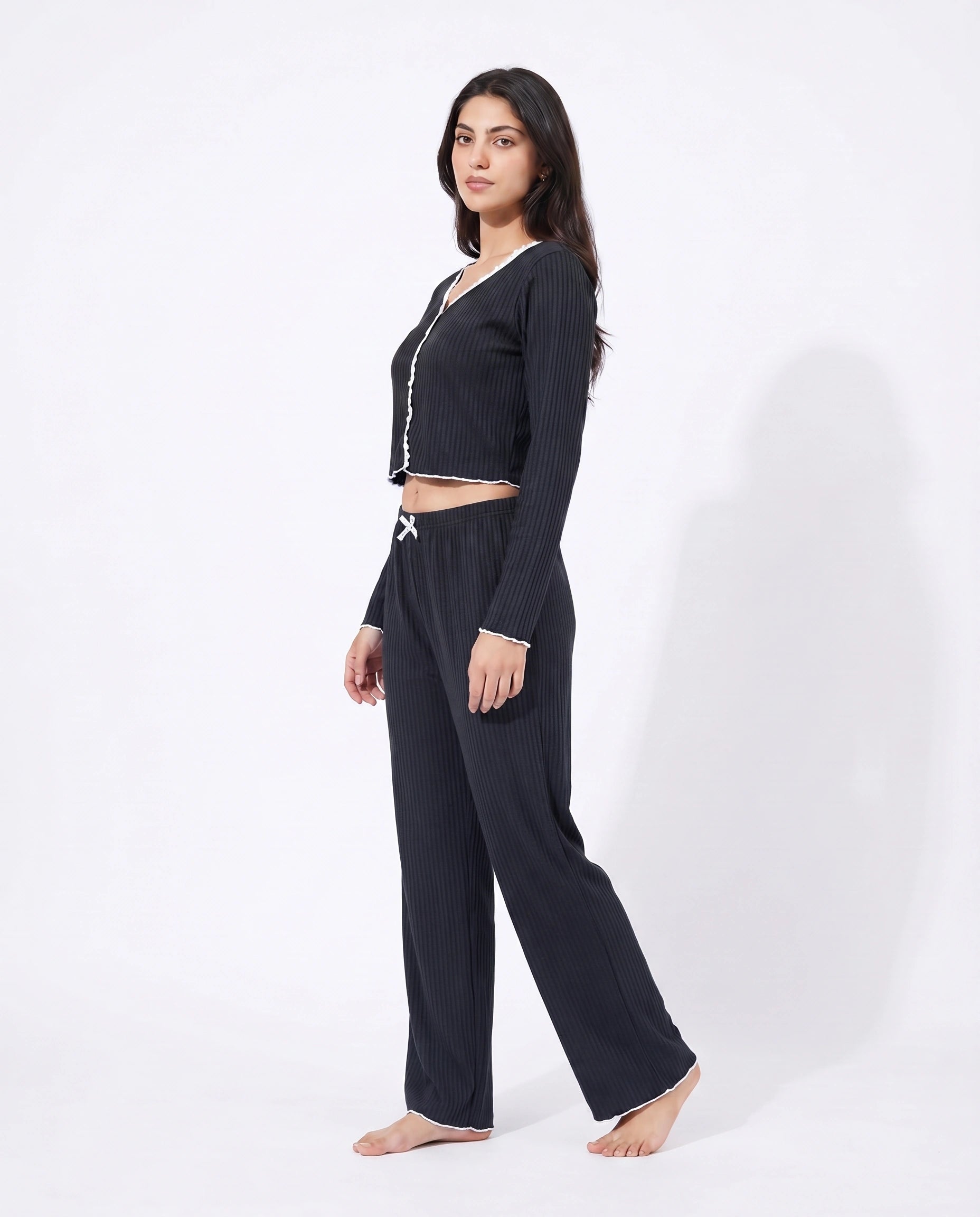 Cotton PJ Set - Midnight Comfort - Black