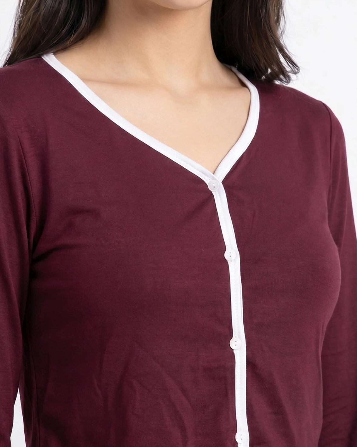 Cotton PJ Set - Velour - Maroon