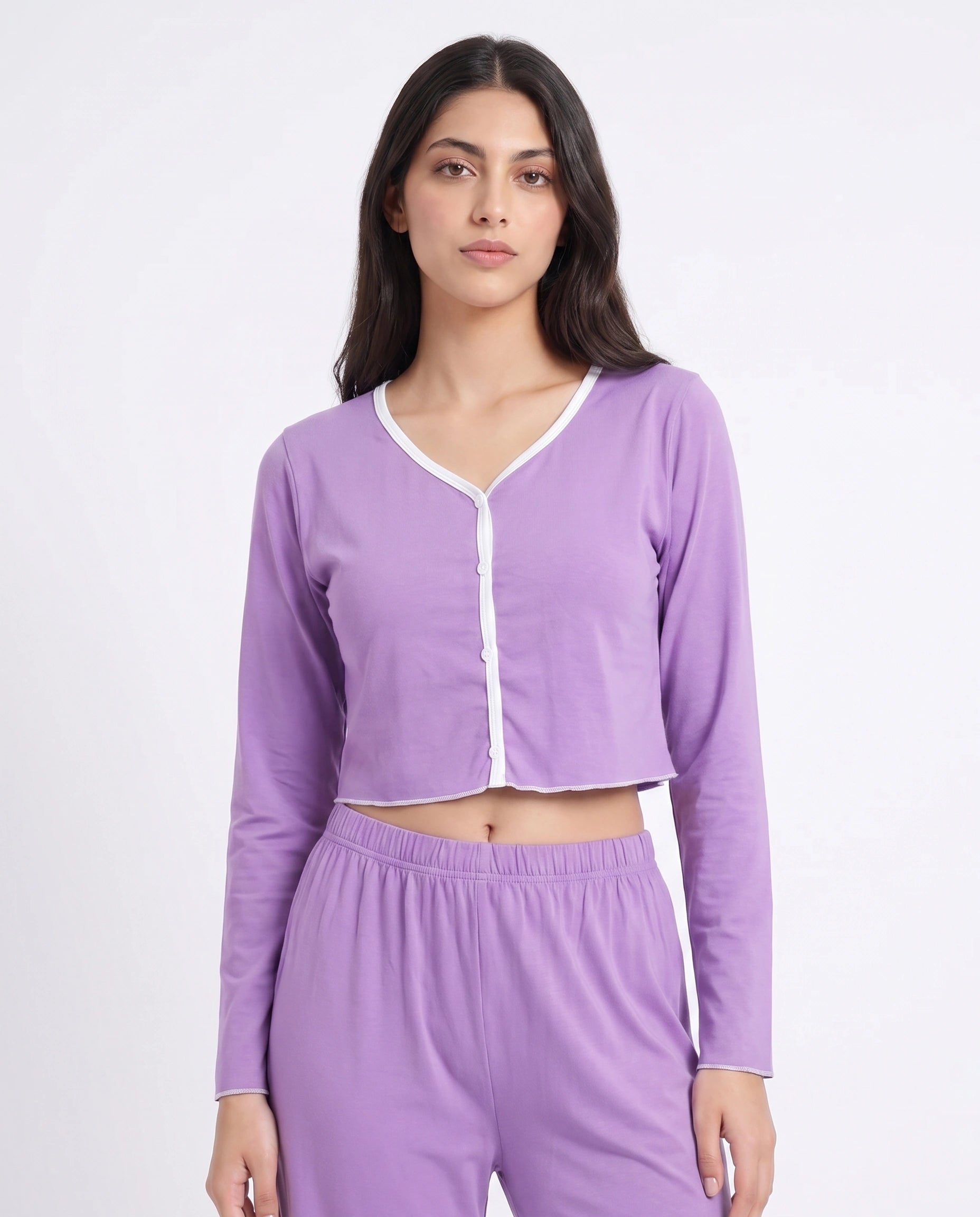 Cotton PJ Set - Velour - Purple