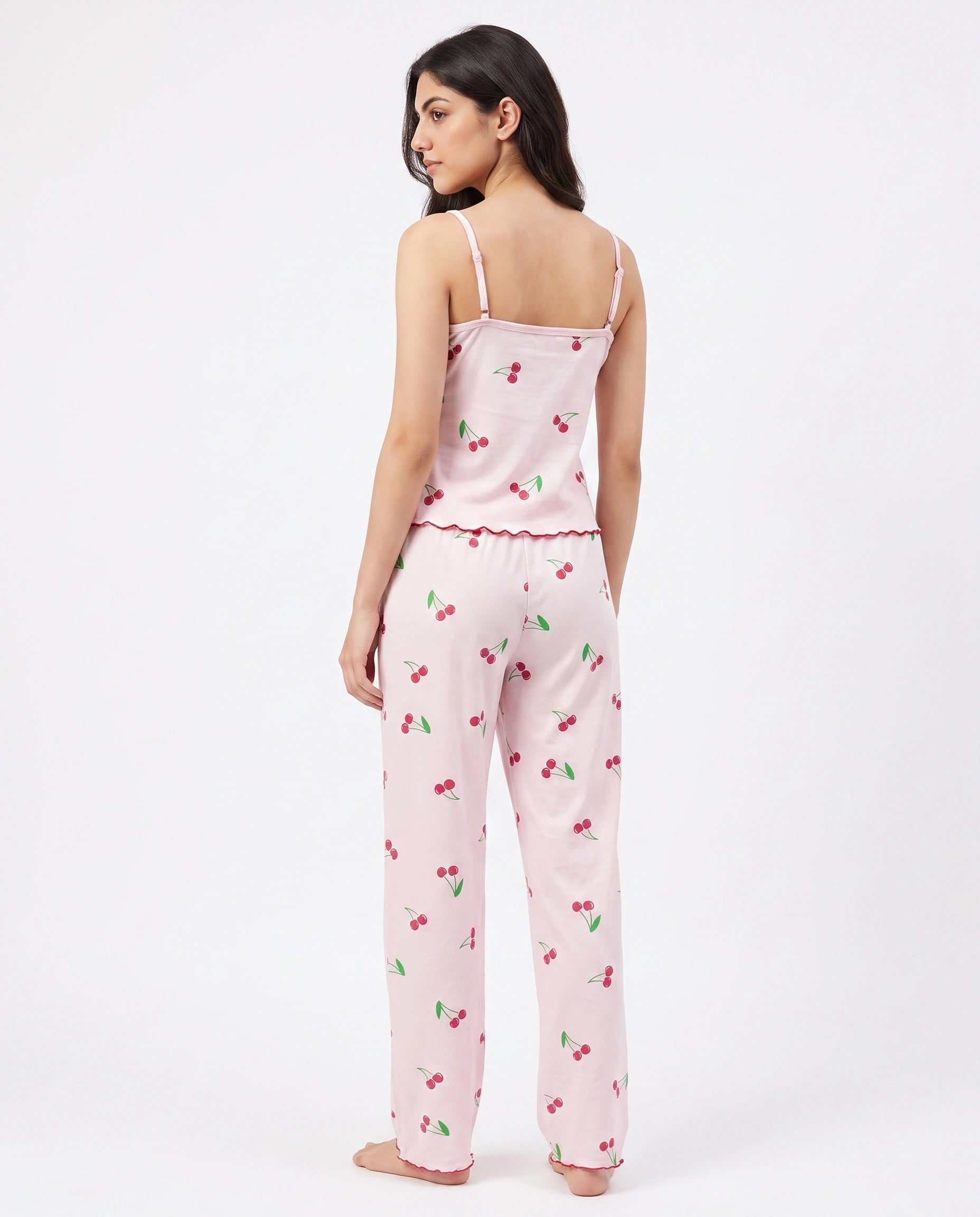 Cotton Sleeveless PJ Set - Cherry Bliss - Pink