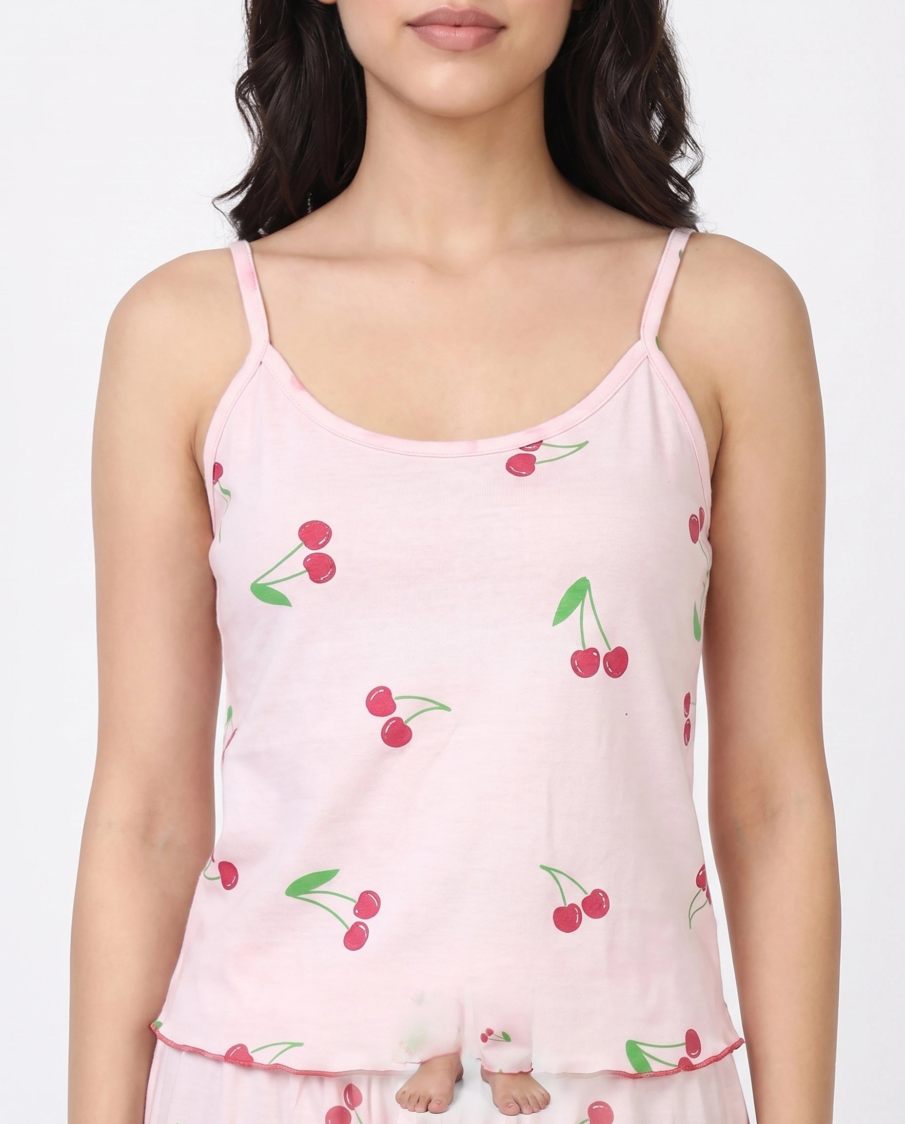 Cotton Sleeveless PJ Set - Cherry Bliss - Pink