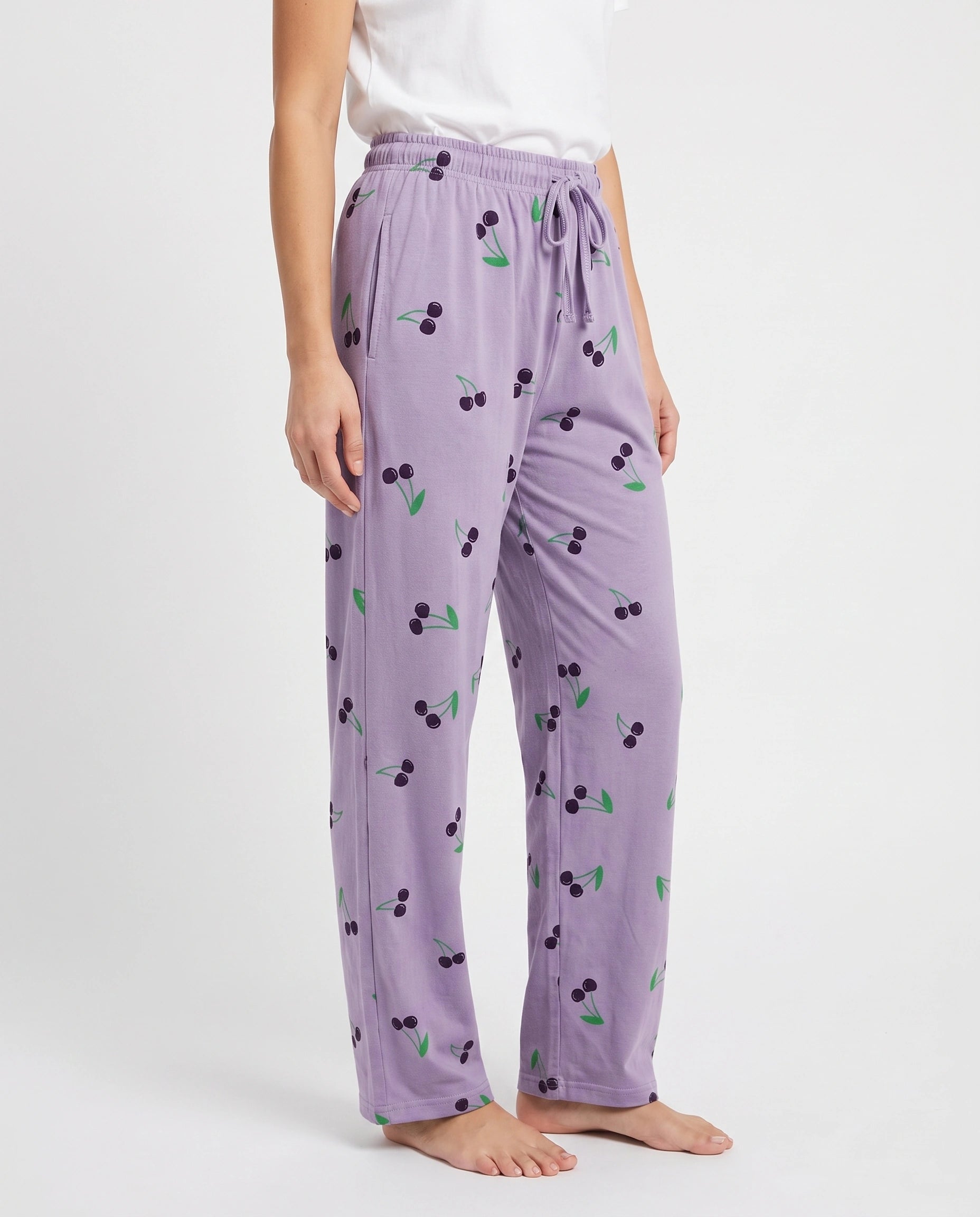 Cotton Trouser - Cherry Daze - Purple