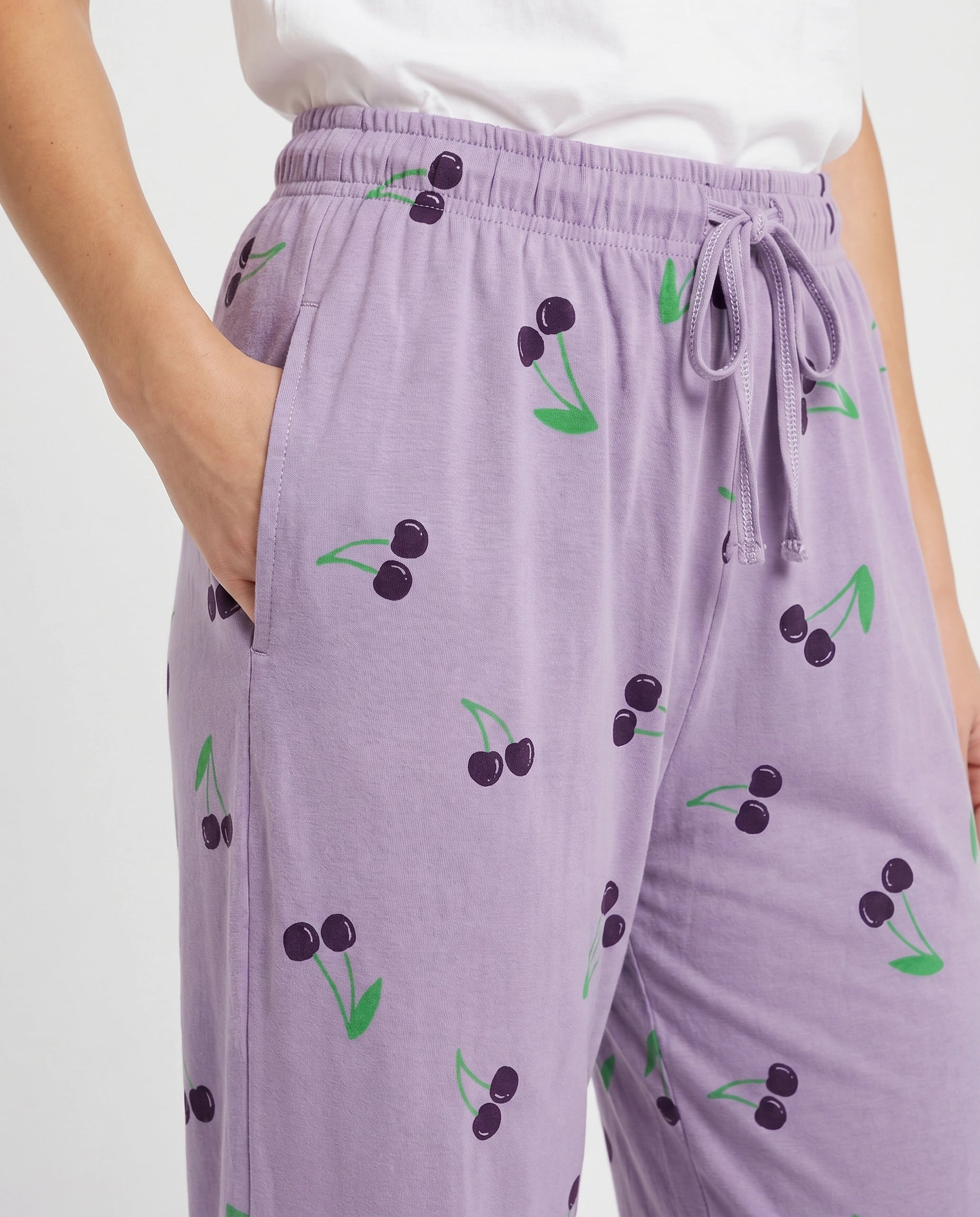 Cotton Trouser - Cherry Daze - Purple