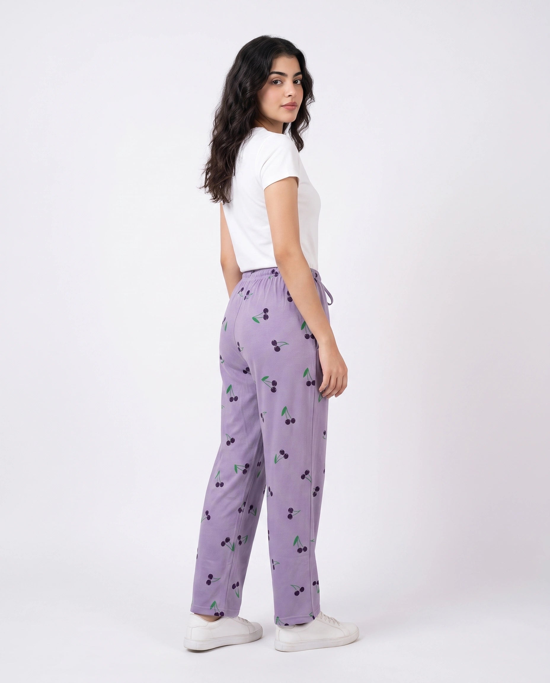 Cotton Trouser - Cherry Daze - Purple