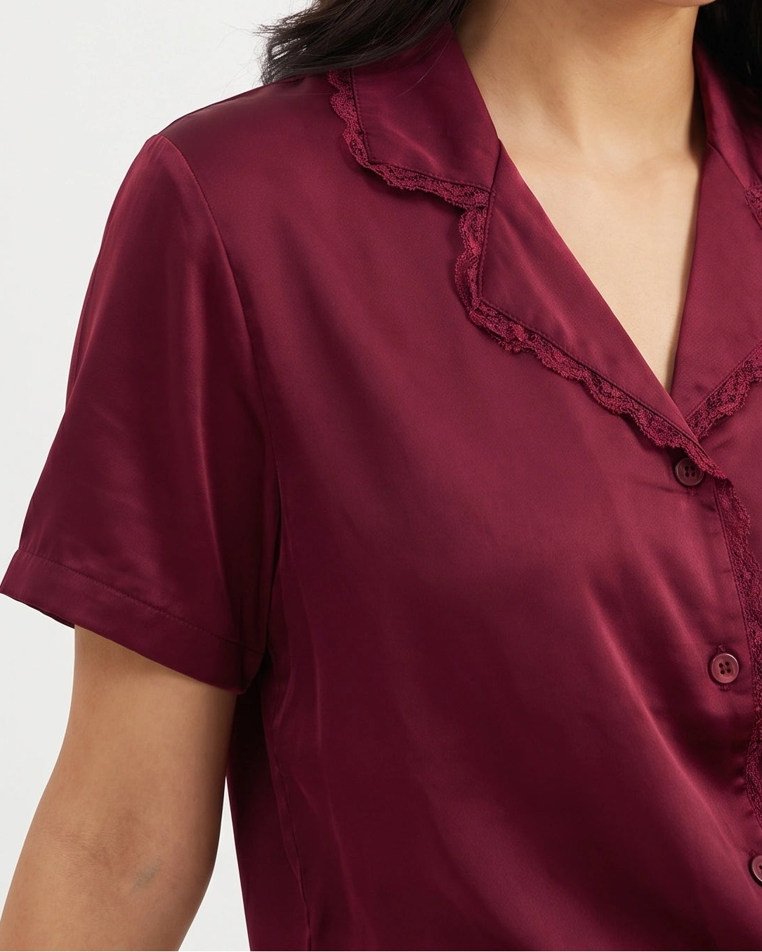 Silk PJ Set - Rosia - Maroon