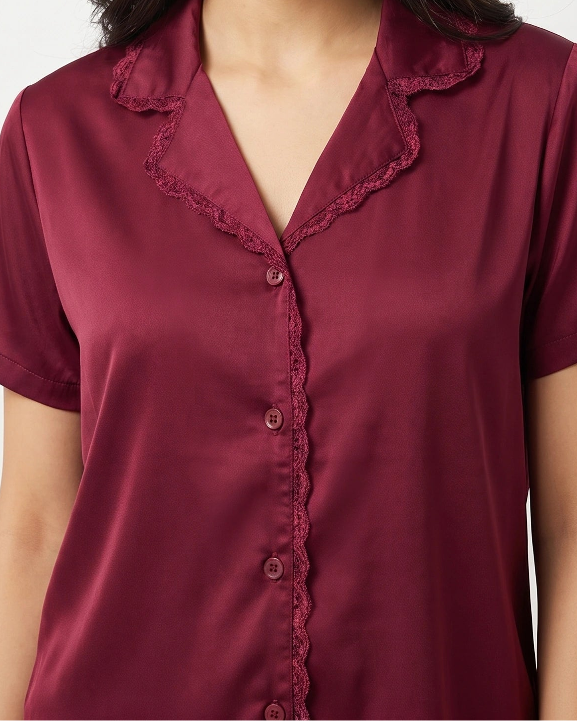 Silk PJ Set - Rosia - Maroon