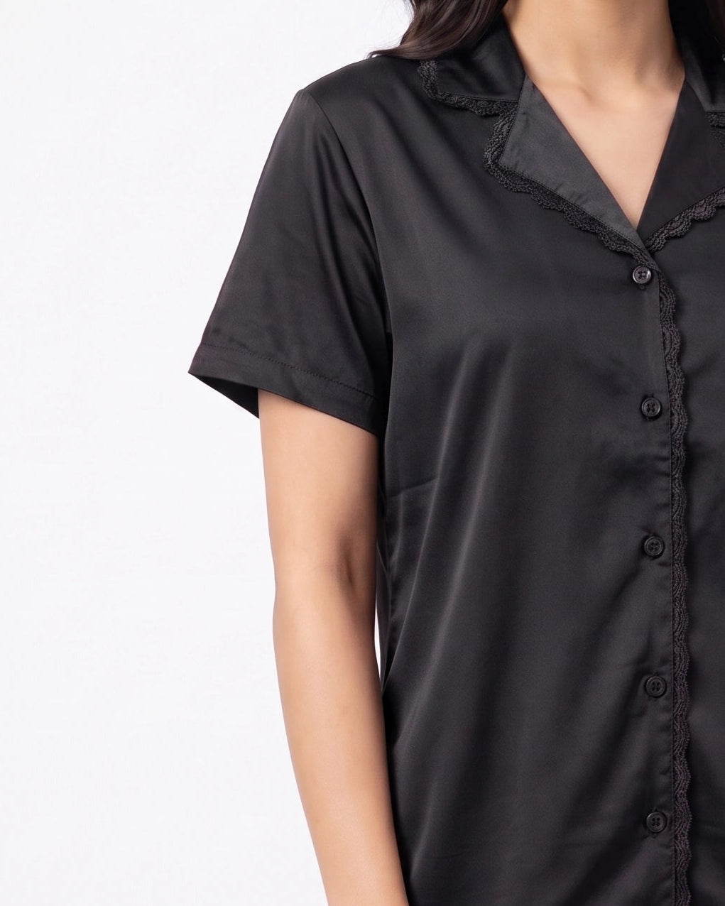 Silk PJ Set - Rosia - Black