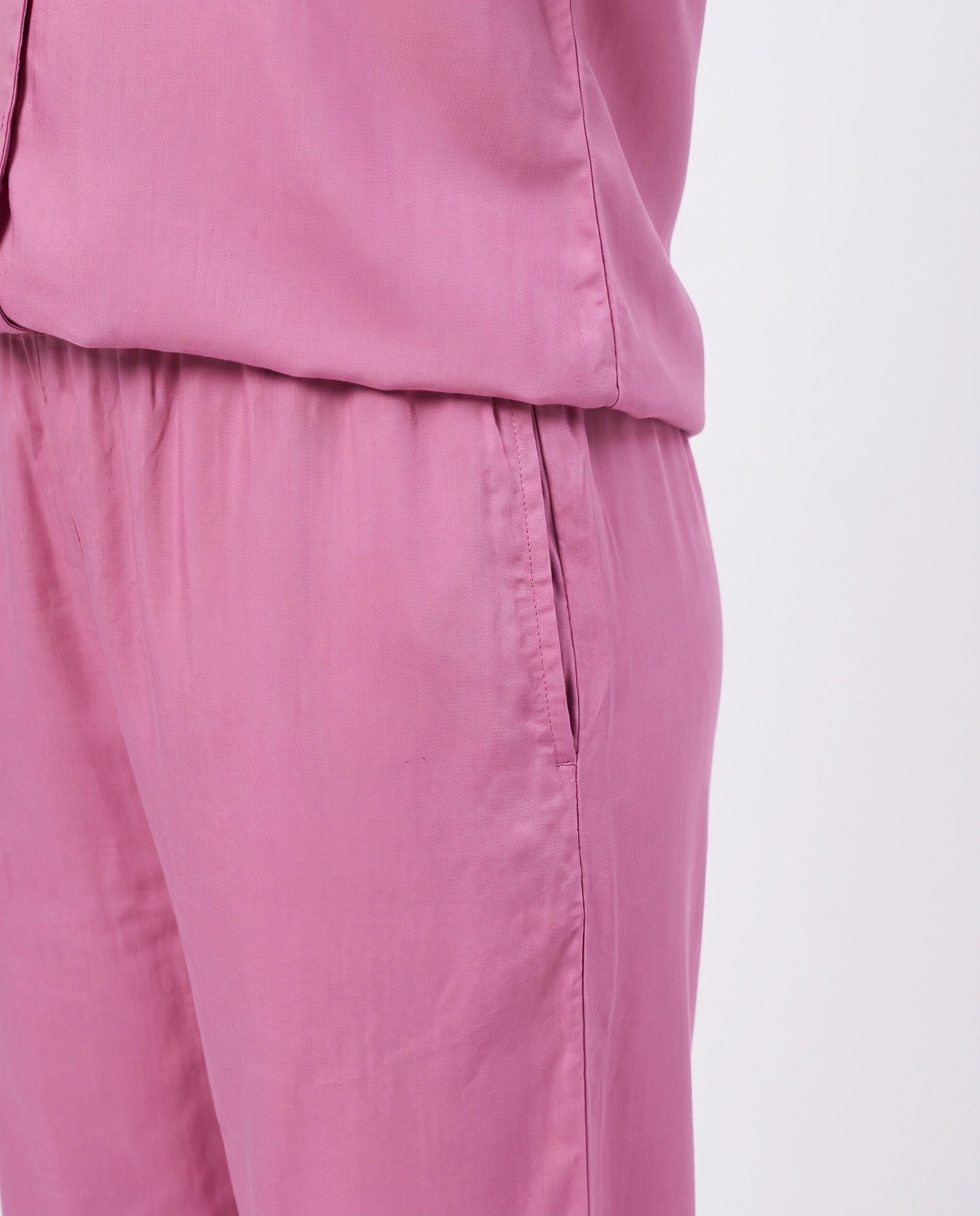 Half Sleeves PJ Set - Linen Comfort - Pink