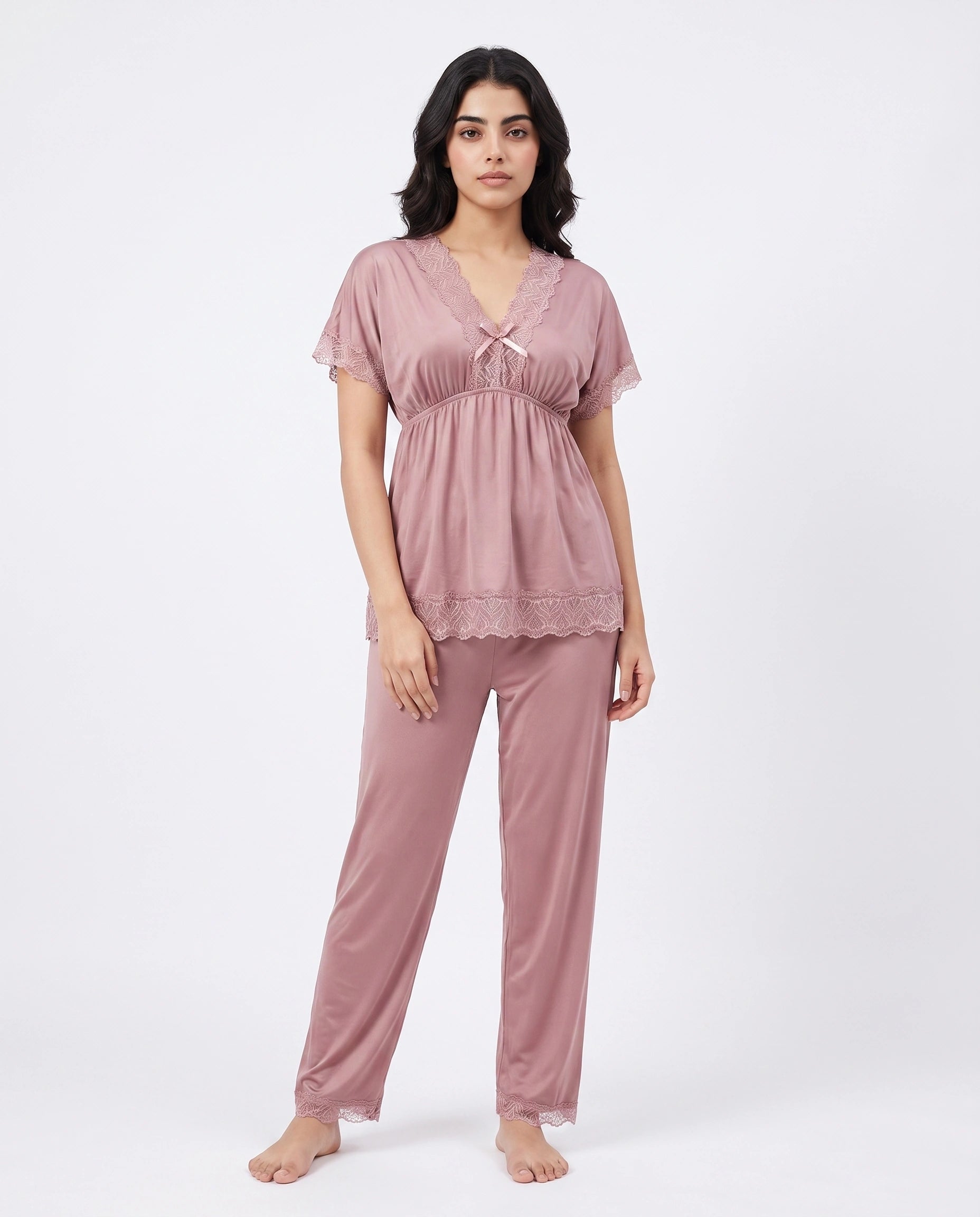 Silk PJ Set  - Ethra - Rose Gold
