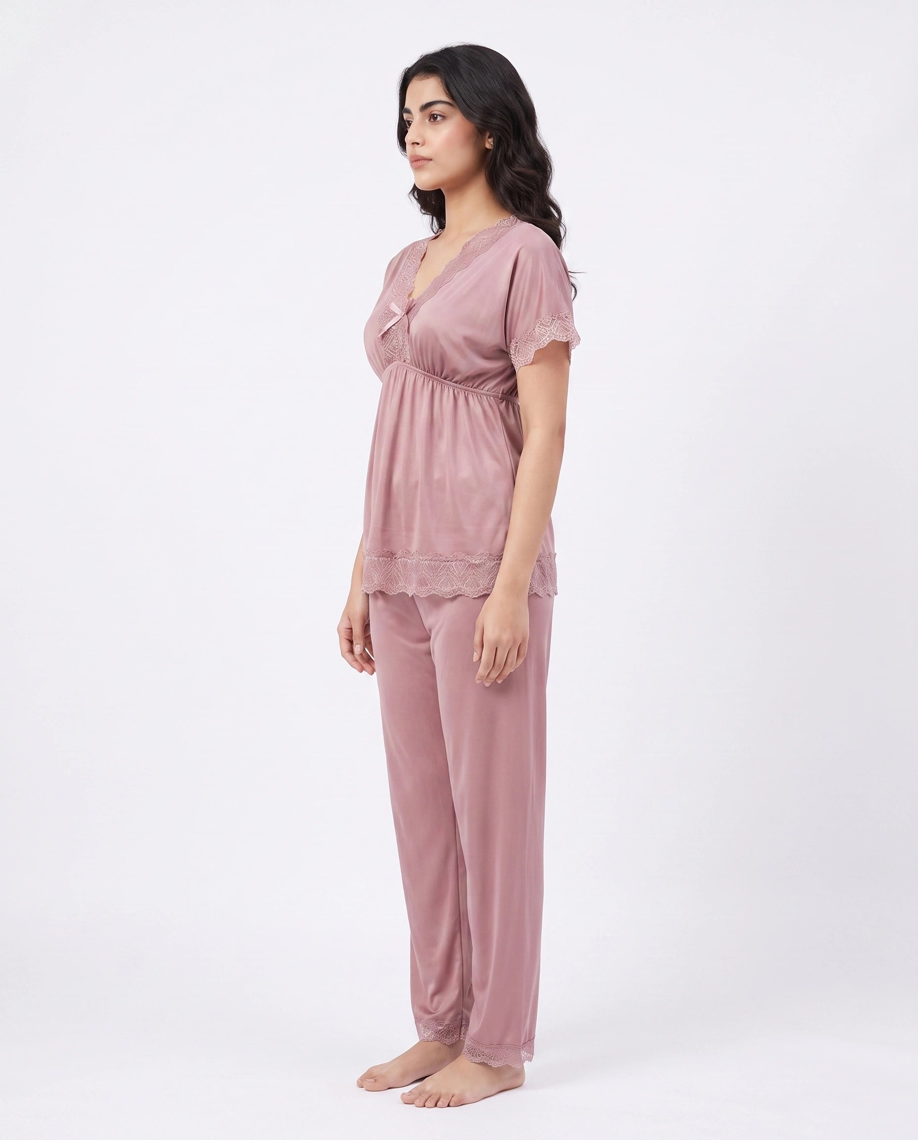 Silk PJ Set  - Ethra - Rose Gold