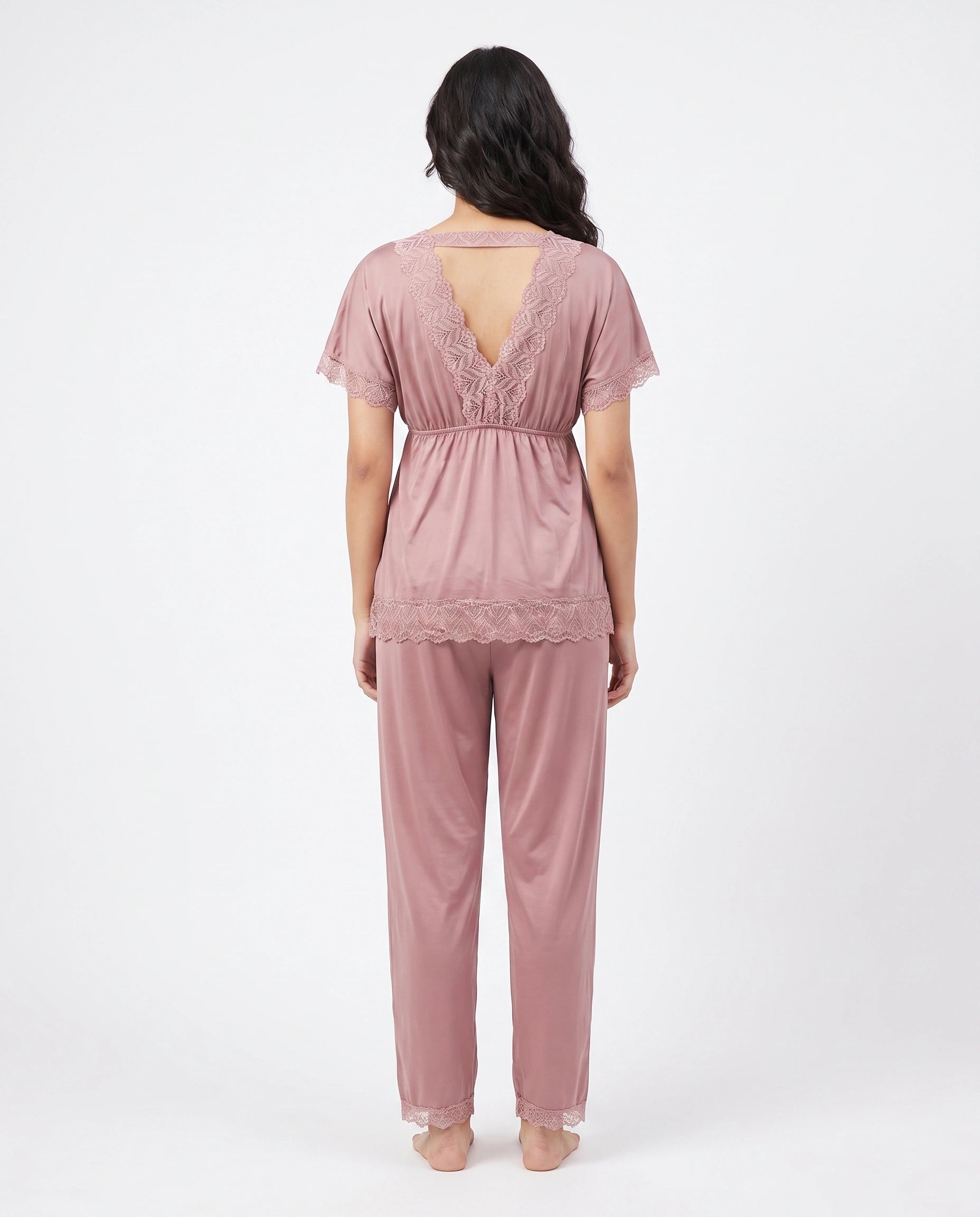 Silk PJ Set  - Ethra - Rose Gold