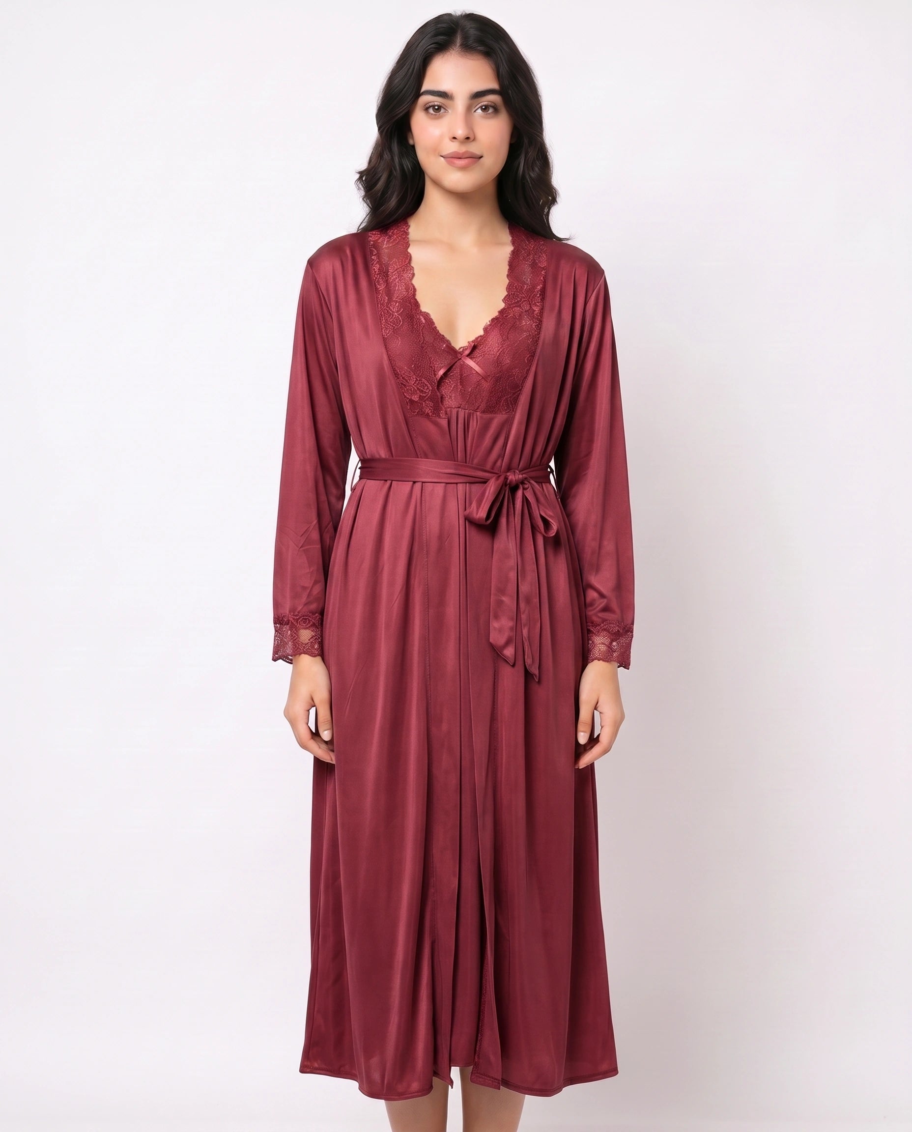 Gown Set - Marelle - Maroon