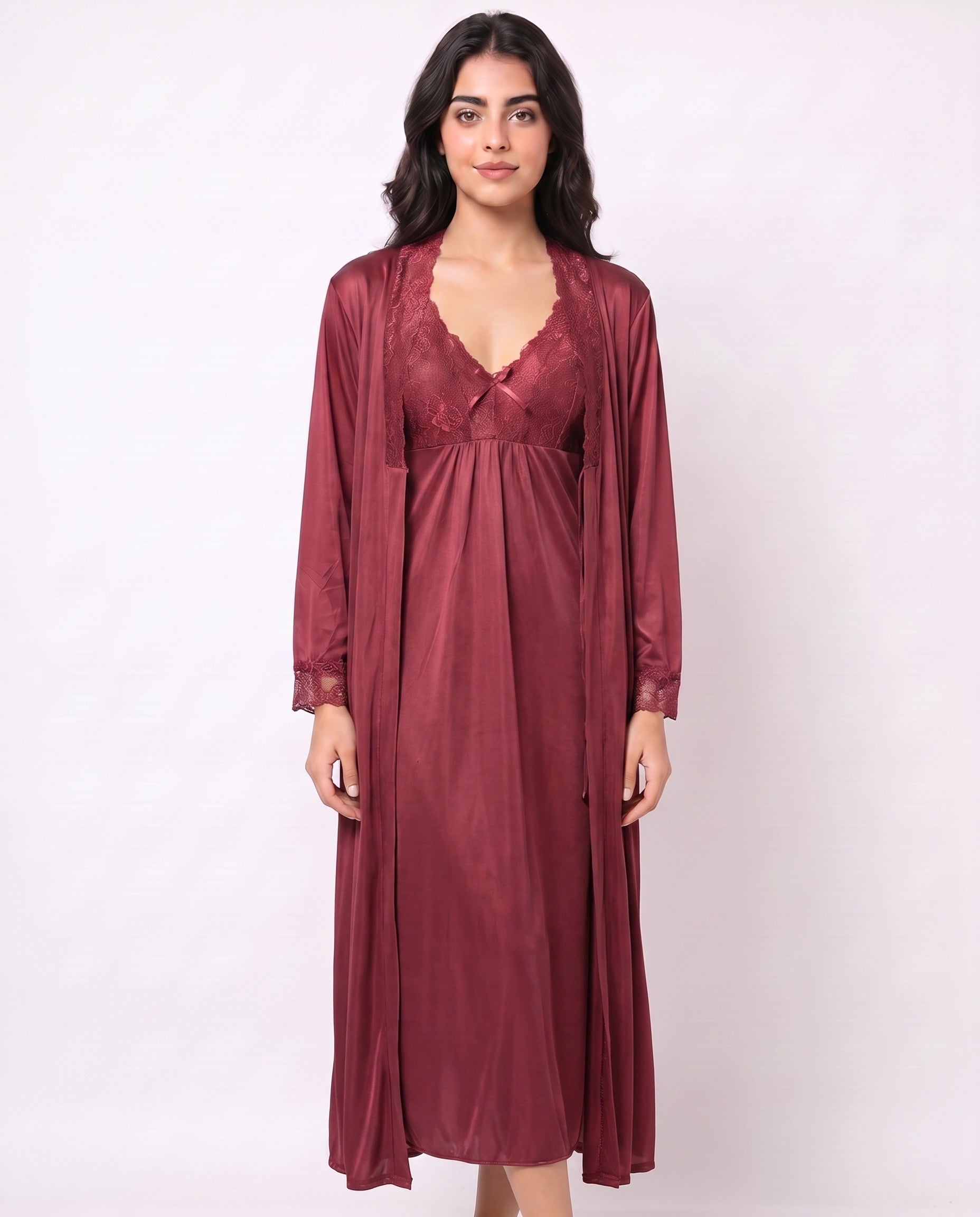 Gown Set - Marelle - Maroon