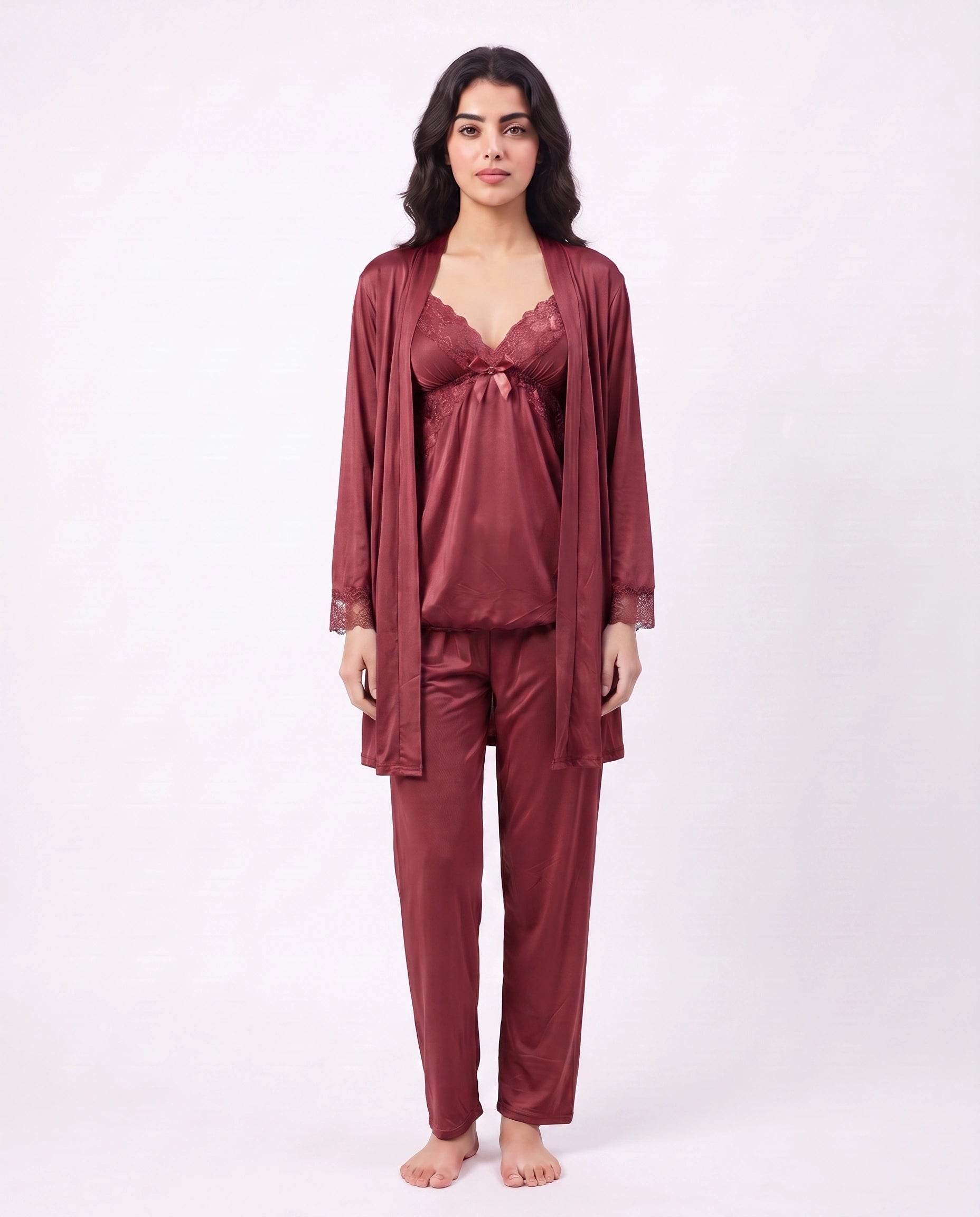 Gown Set - Zera - Maroon