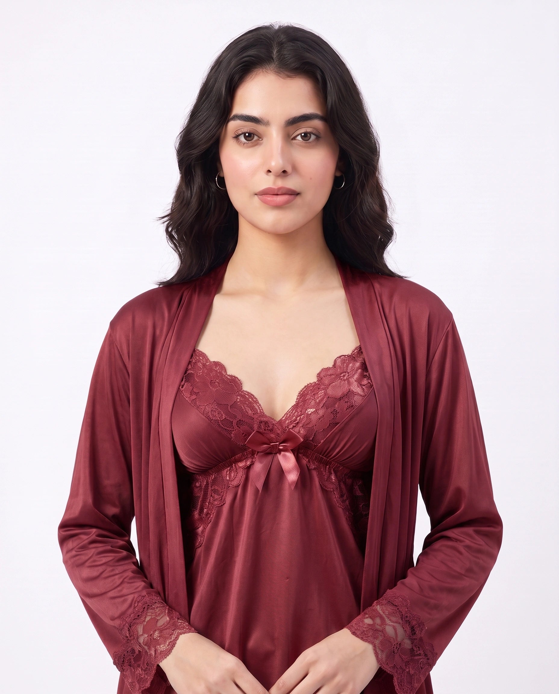 Gown Set - Zera - Maroon