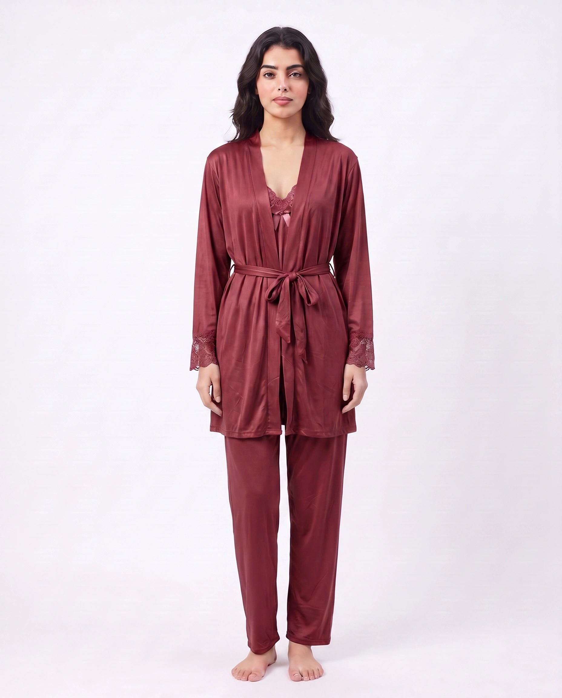 Gown Set - Zera - Maroon
