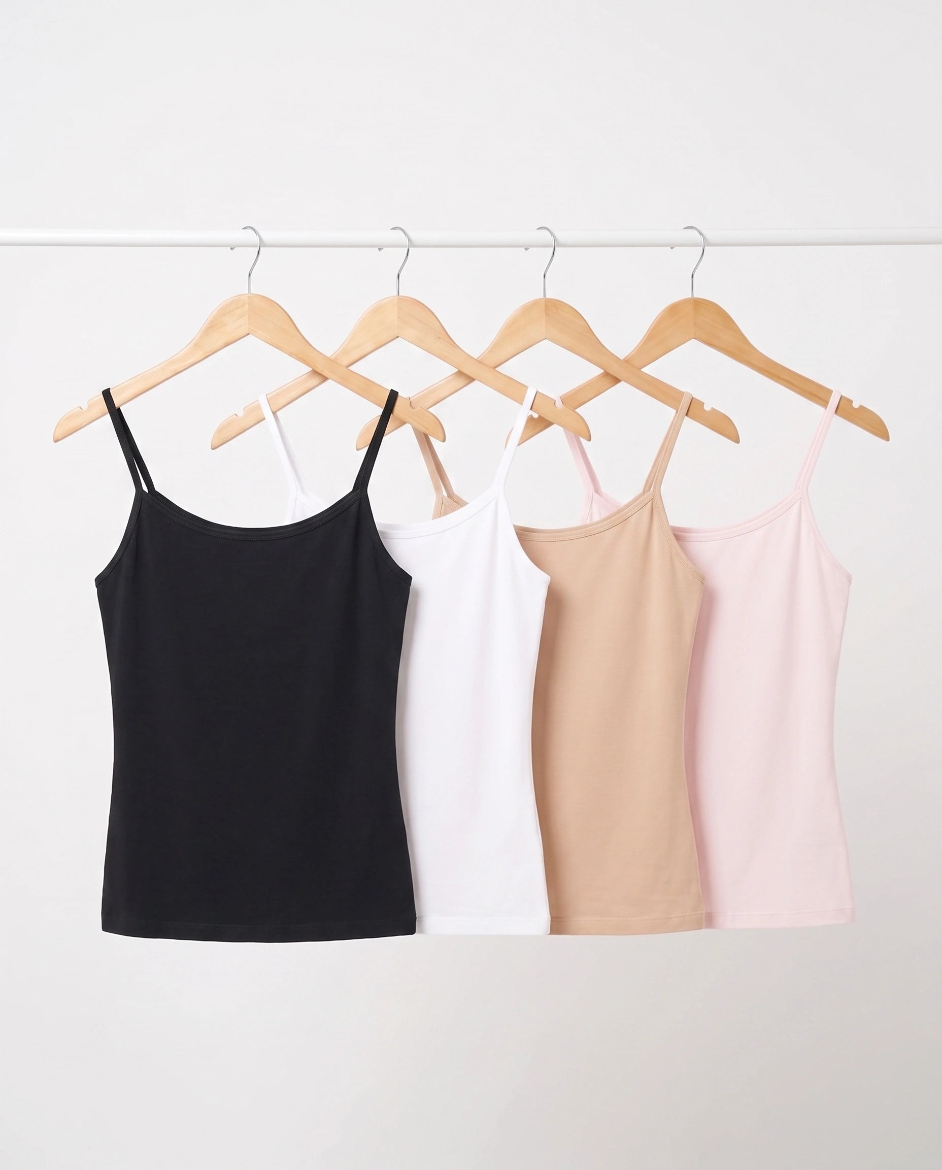 Pack Of 4 - Soft Cotton Camisole - Thin Strap