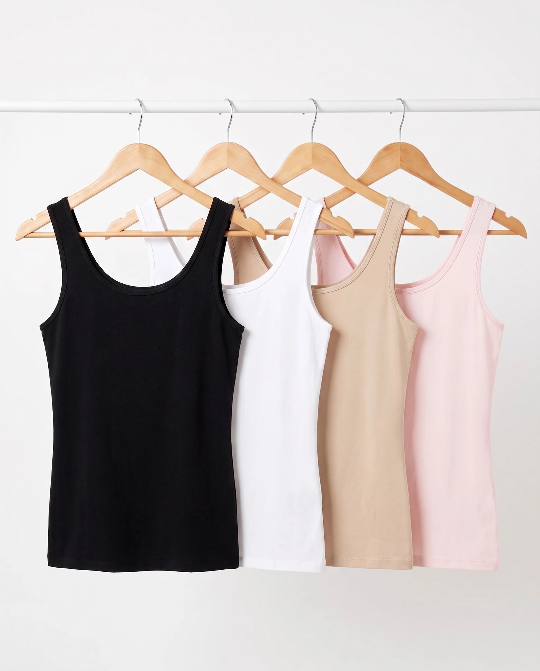 Pack Of 4 - Soft Cotton Camisole - Wide Strap
