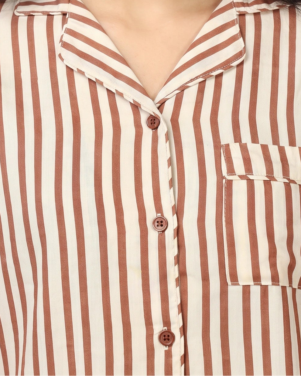 Linen PJ Set - Mocha Stripes