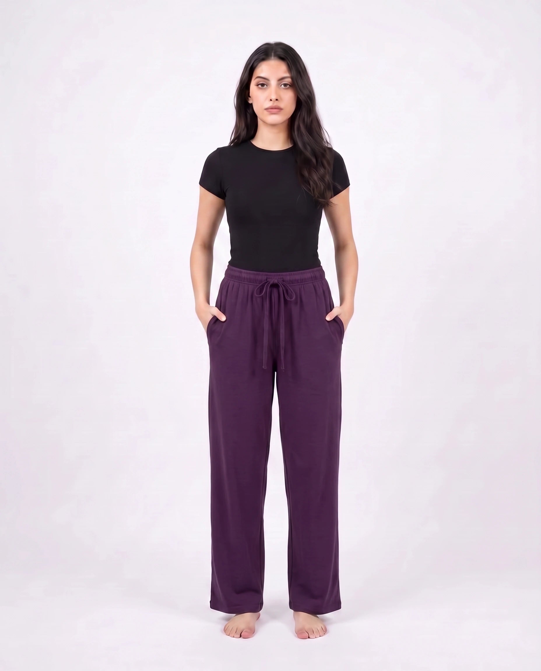 Pack of 2 Trousers - Comfy Sleep - Black & Purple