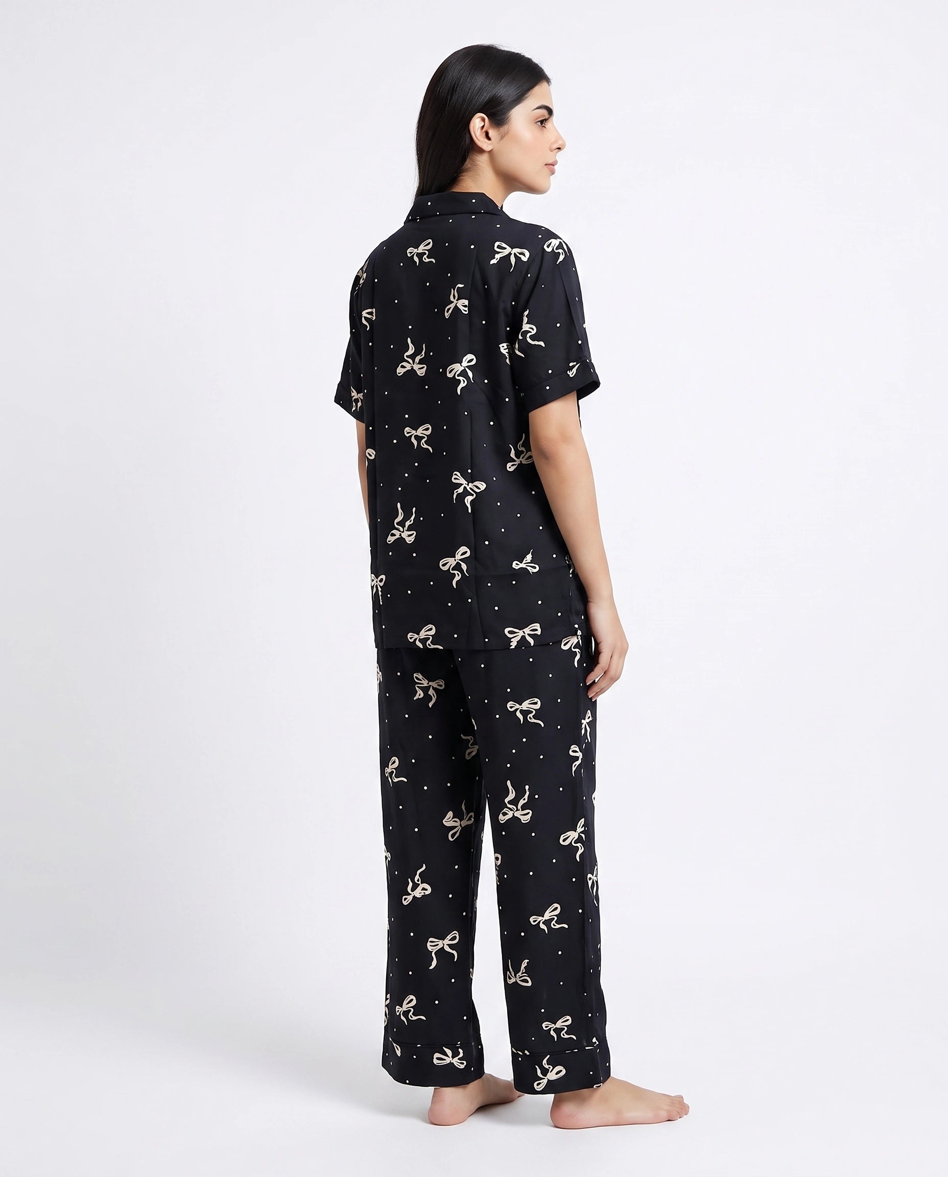 Linen PJ Set - Golden Bow